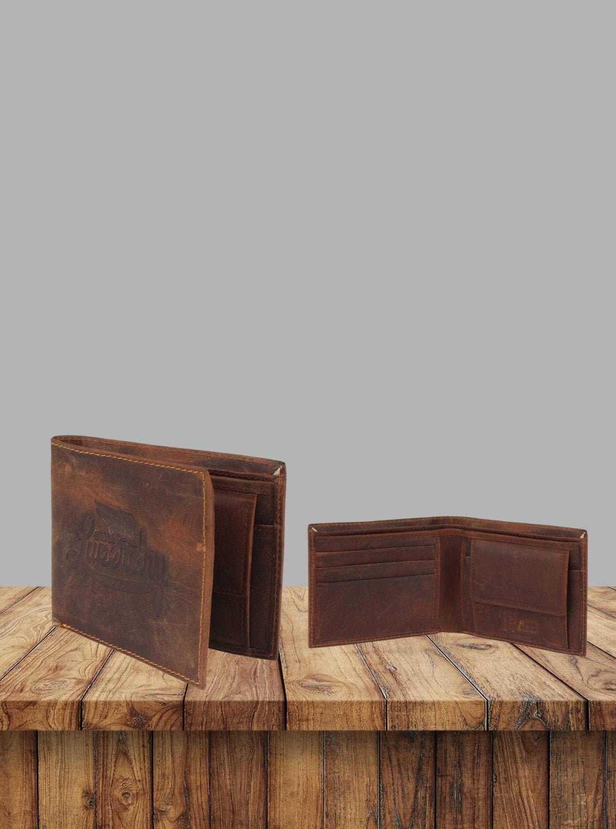 Men’s Faded Brown Leather Wallet by Boer and Fitch – Stylish & Durable - Boer and Fitch