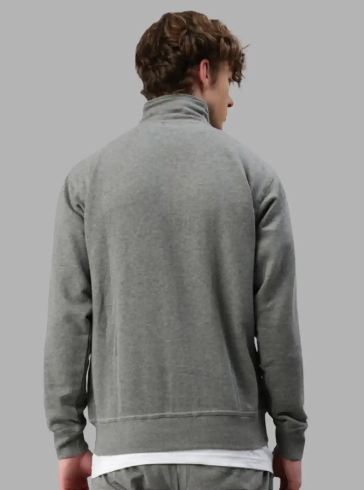 Men’s Grey Melange Full Zipper Cardigan – Timeless Comfort & Versatility