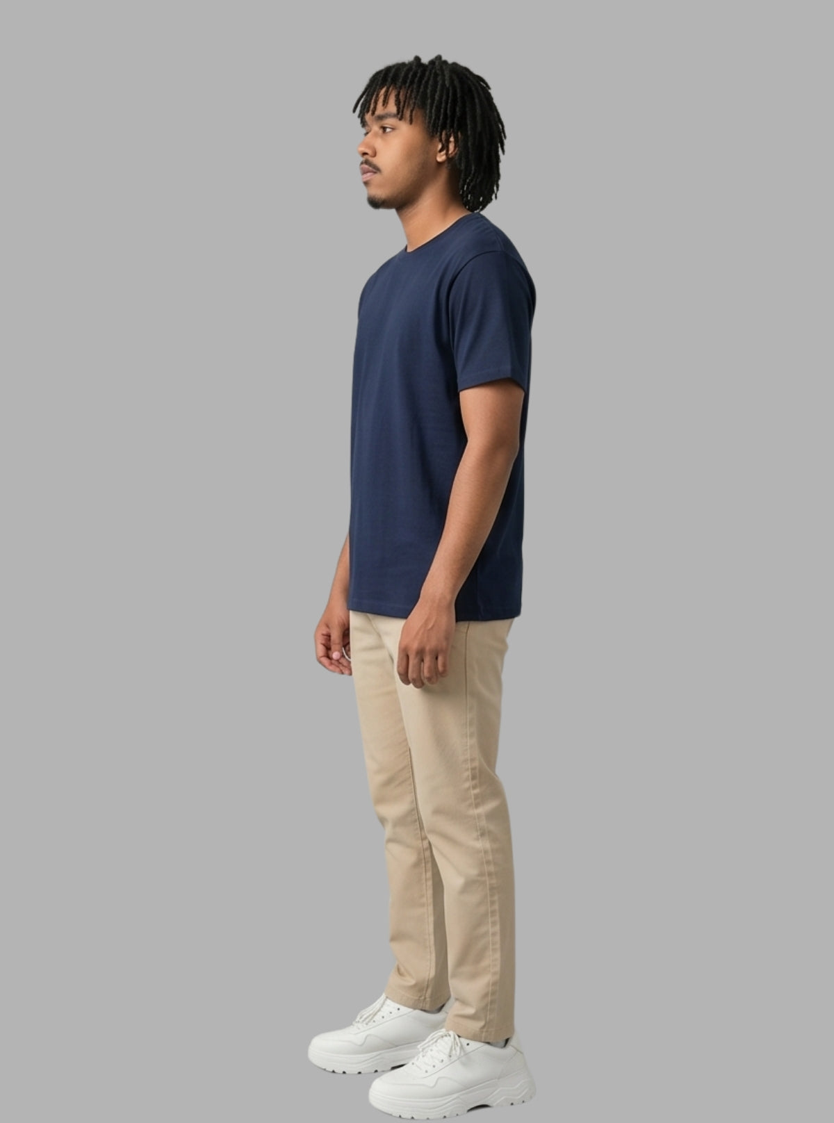 Boer and Fitch Men's Navy Regular Fit Cotton T-Shirt | Essential Crew Neck Tee