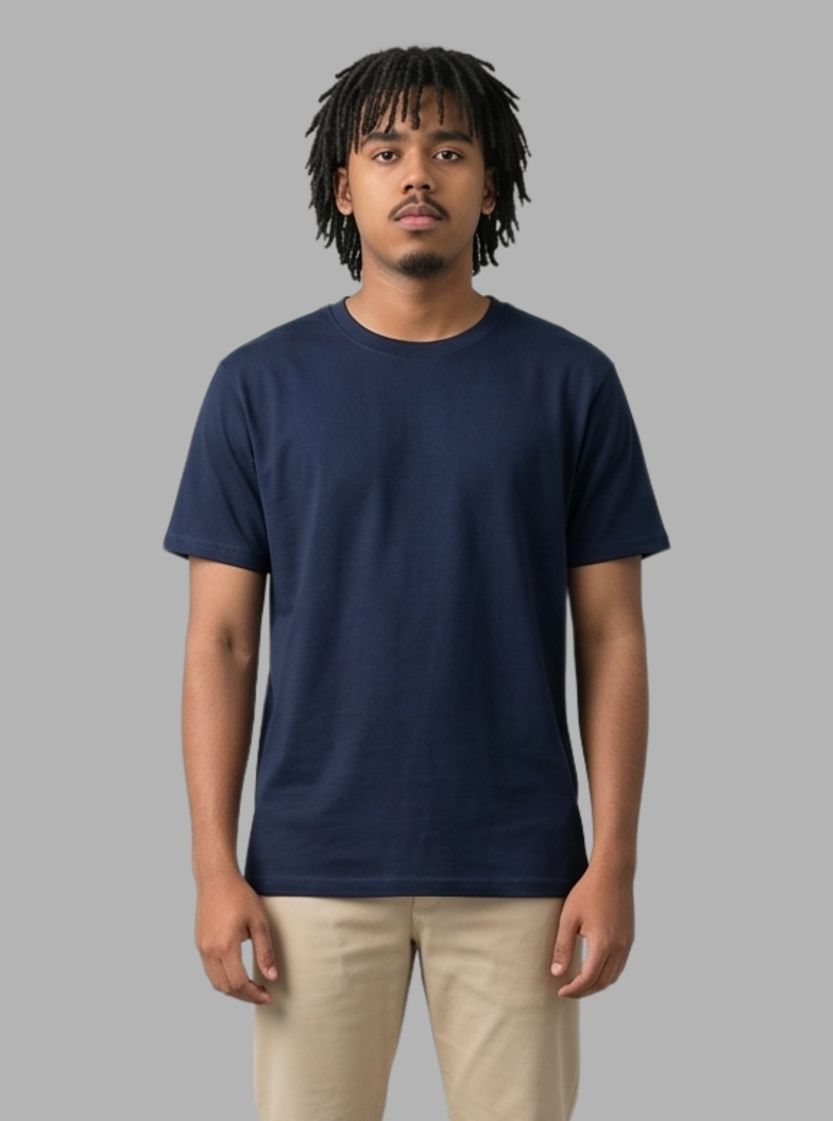 Boer and Fitch Men's Navy Regular Fit Cotton T-Shirt | Essential Crew Neck Tee