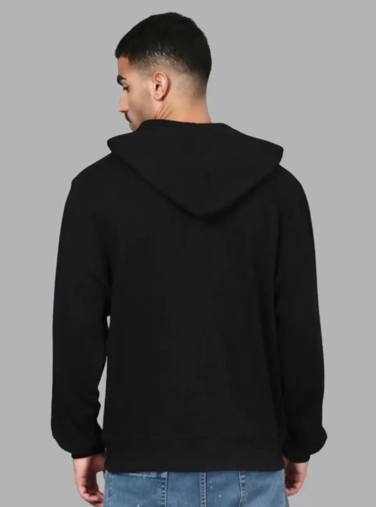 Men’s Black Zipper Hoodie – Classic Zip-Up with Urban Edge & Comfort