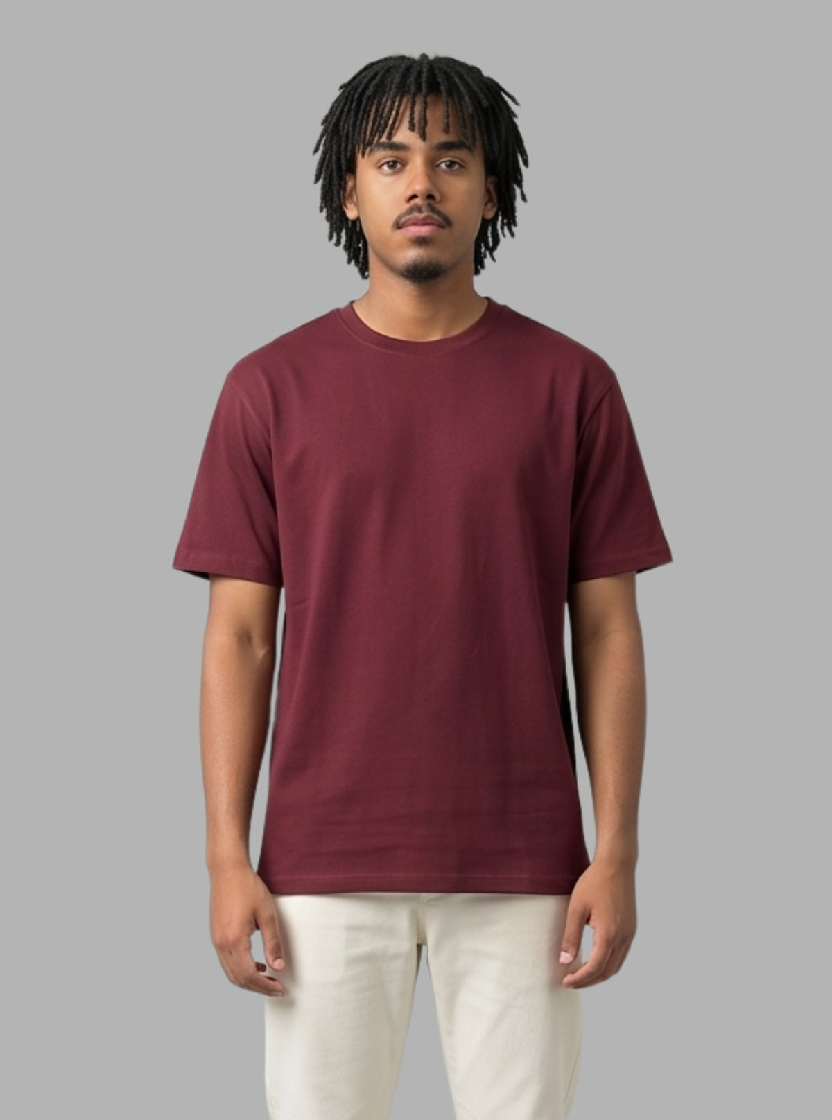 Boer and Fitch Men's Maroon Regular Fit Cotton T-Shirt | Essential Crew Neck Tee