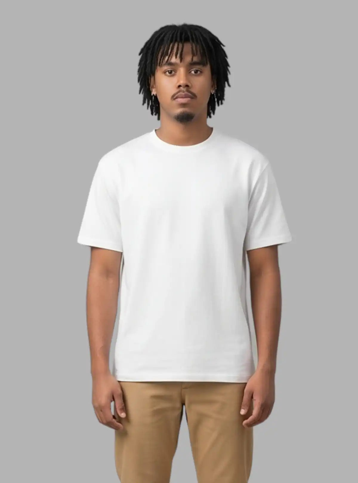 Boer and Fitch Men's White Regular Fit Cotton T-Shirt | Essential Crew Neck Tee