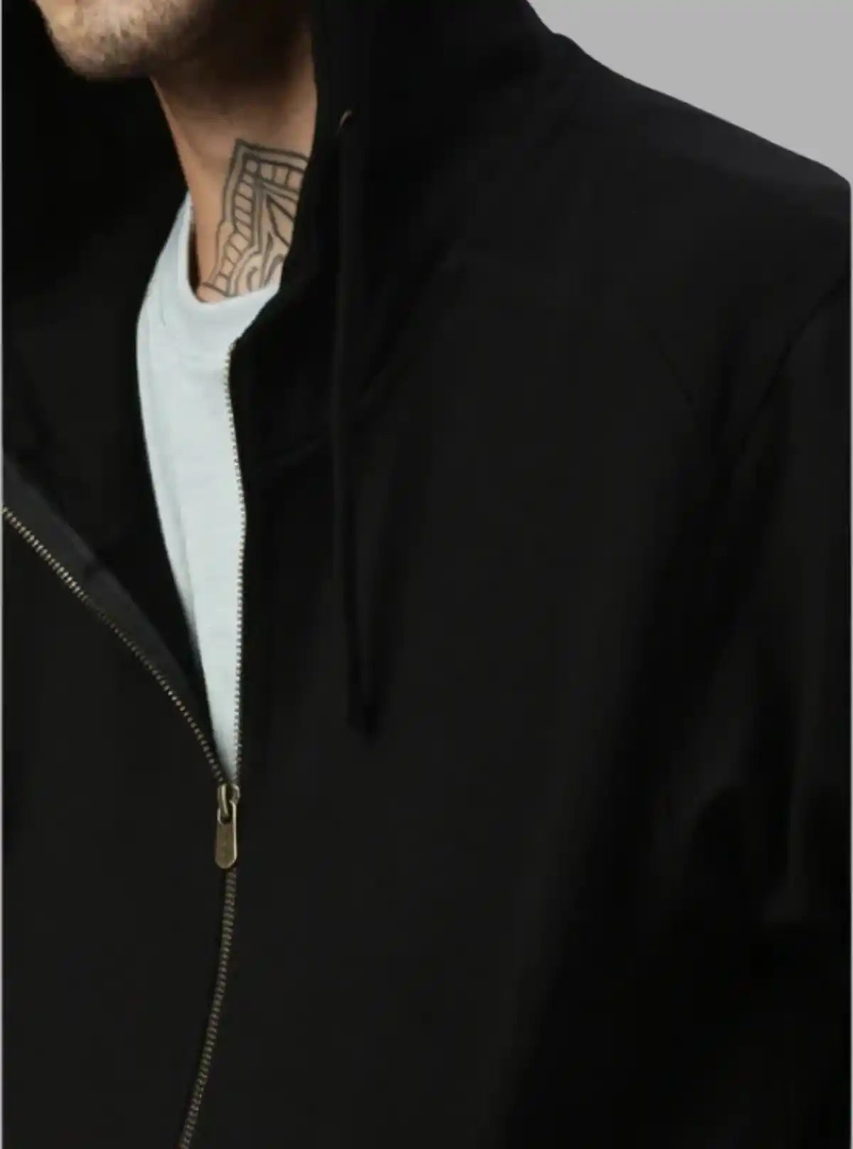 Men’s Black Zipper Hoodie – Classic Zip-Up with Urban Edge & Comfort