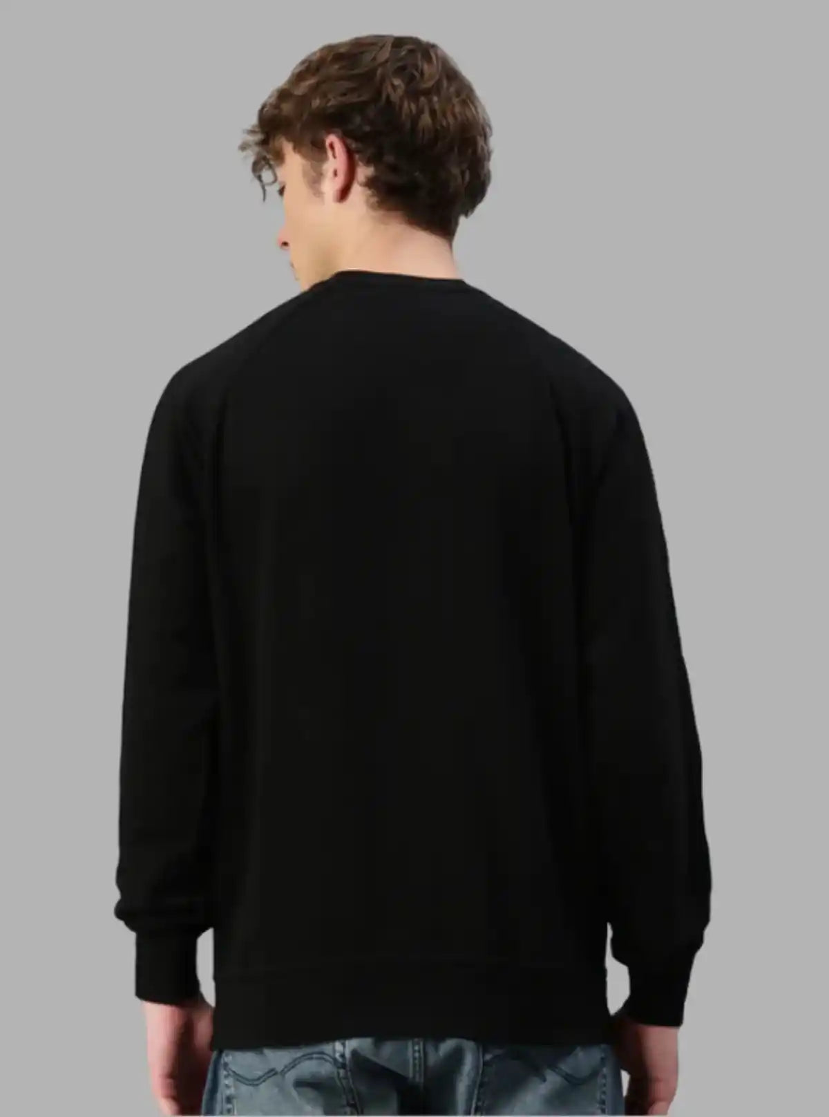 Men’s Black Garment Dyed Sweatshirt – Timeless Style with Washed Finish