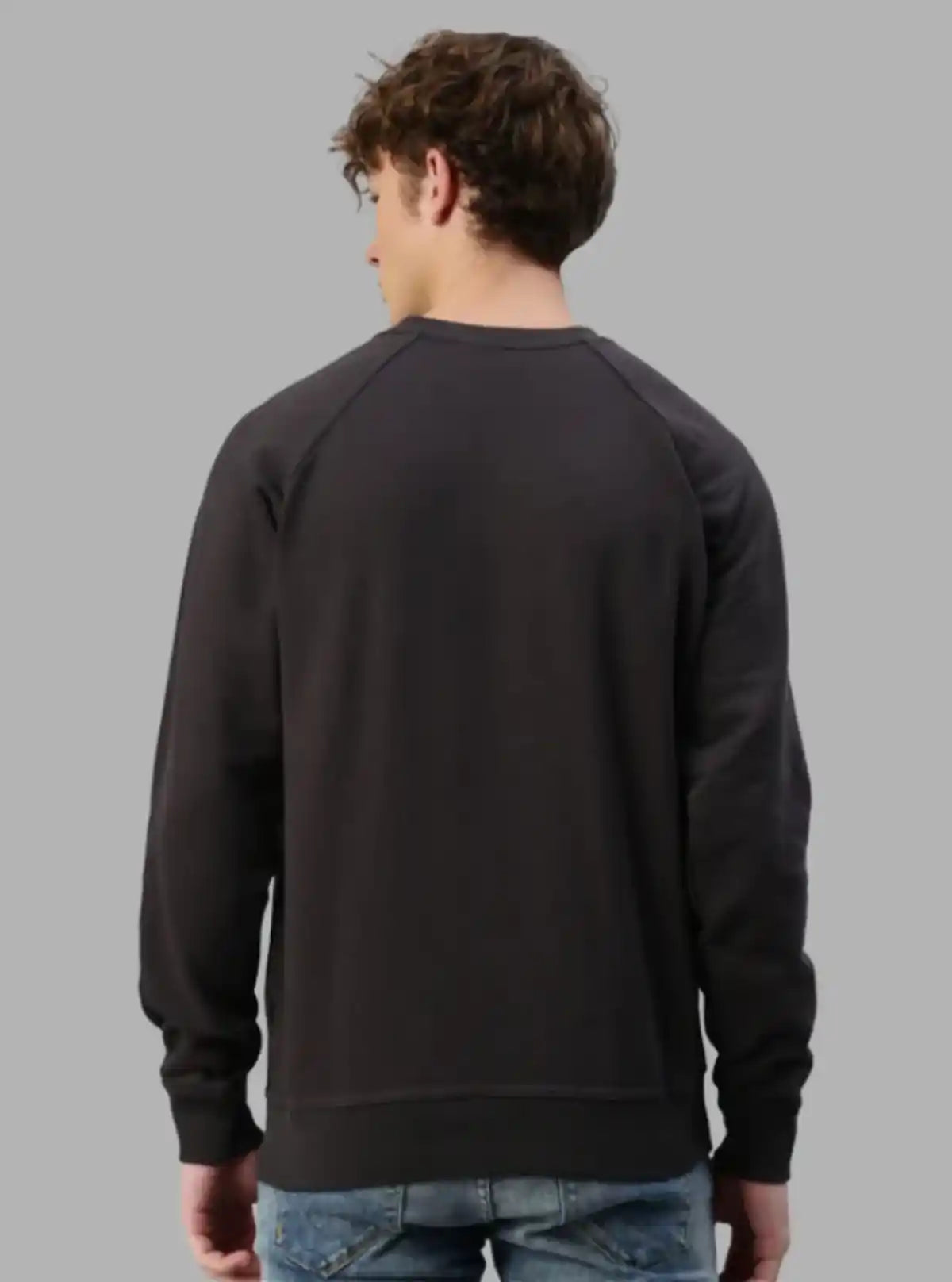 Men’s Grey Garment Dyed Sweatshirt – Washed Look, Premium Comfort