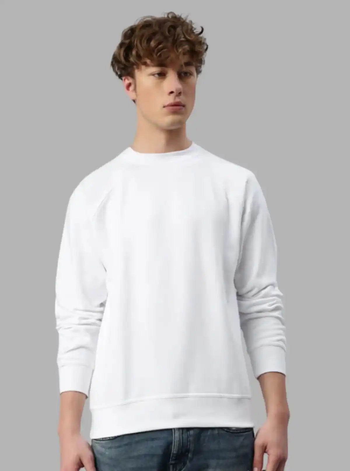 Men’s White Fleece Sweatshirt – Cozy, Clean & Contemporary Style