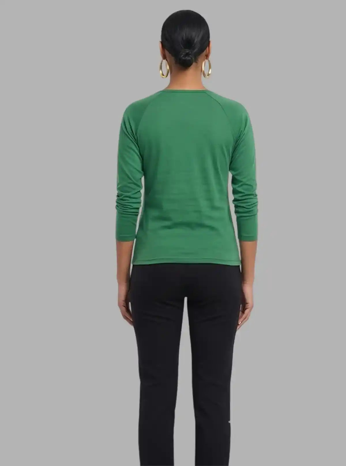 Women’s Green Viscose Knit Long Sleeve Top – Elegant & Lightweight by Boer & Fitch