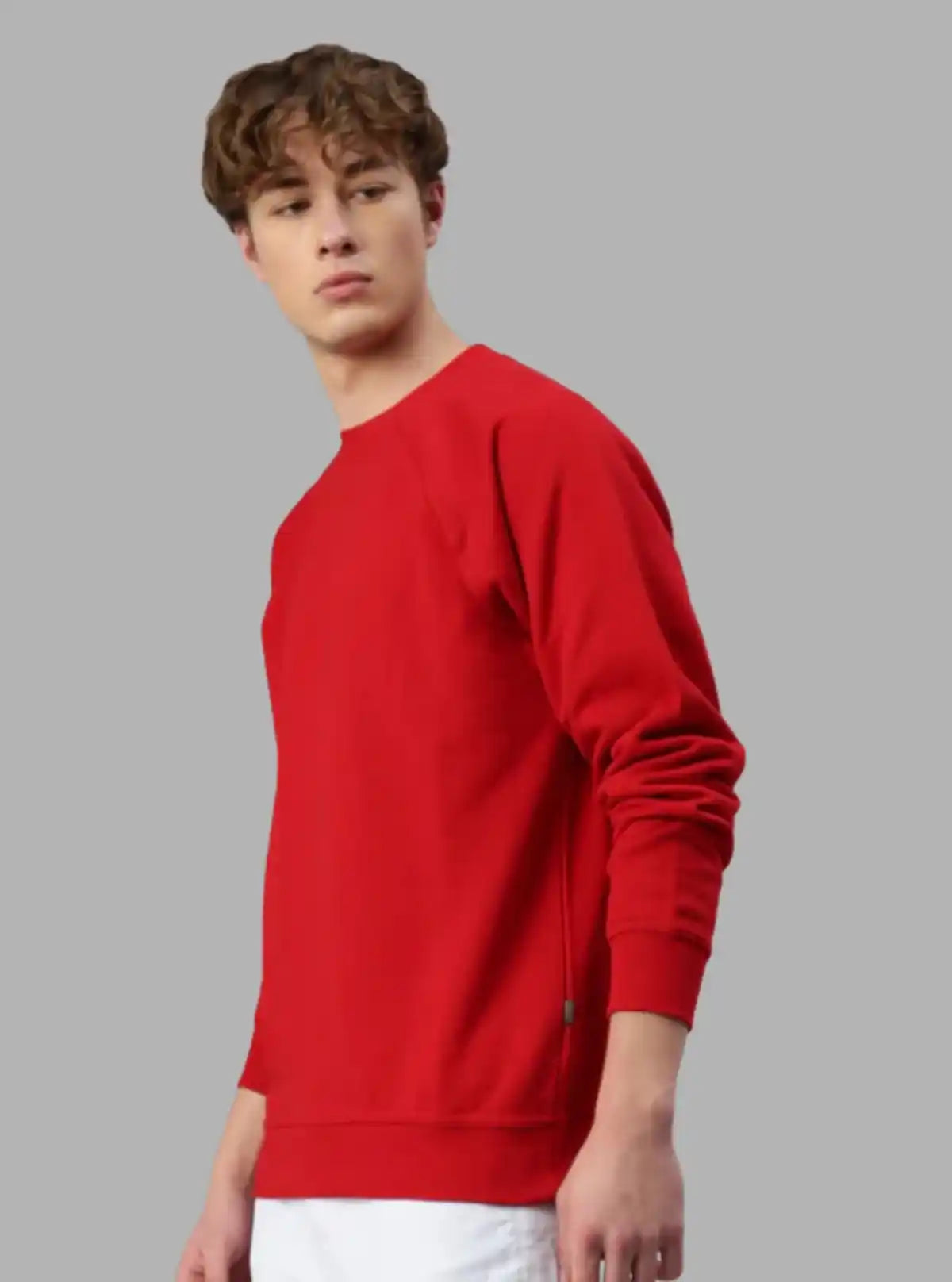 Men’s Red Garment Dyed Sweatshirt – Vintage Wash, Bold Everyday Style