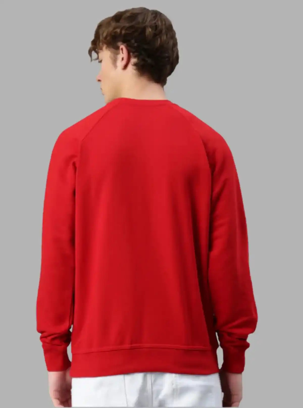 Men’s Red Garment Dyed Sweatshirt – Vintage Wash, Bold Everyday Style