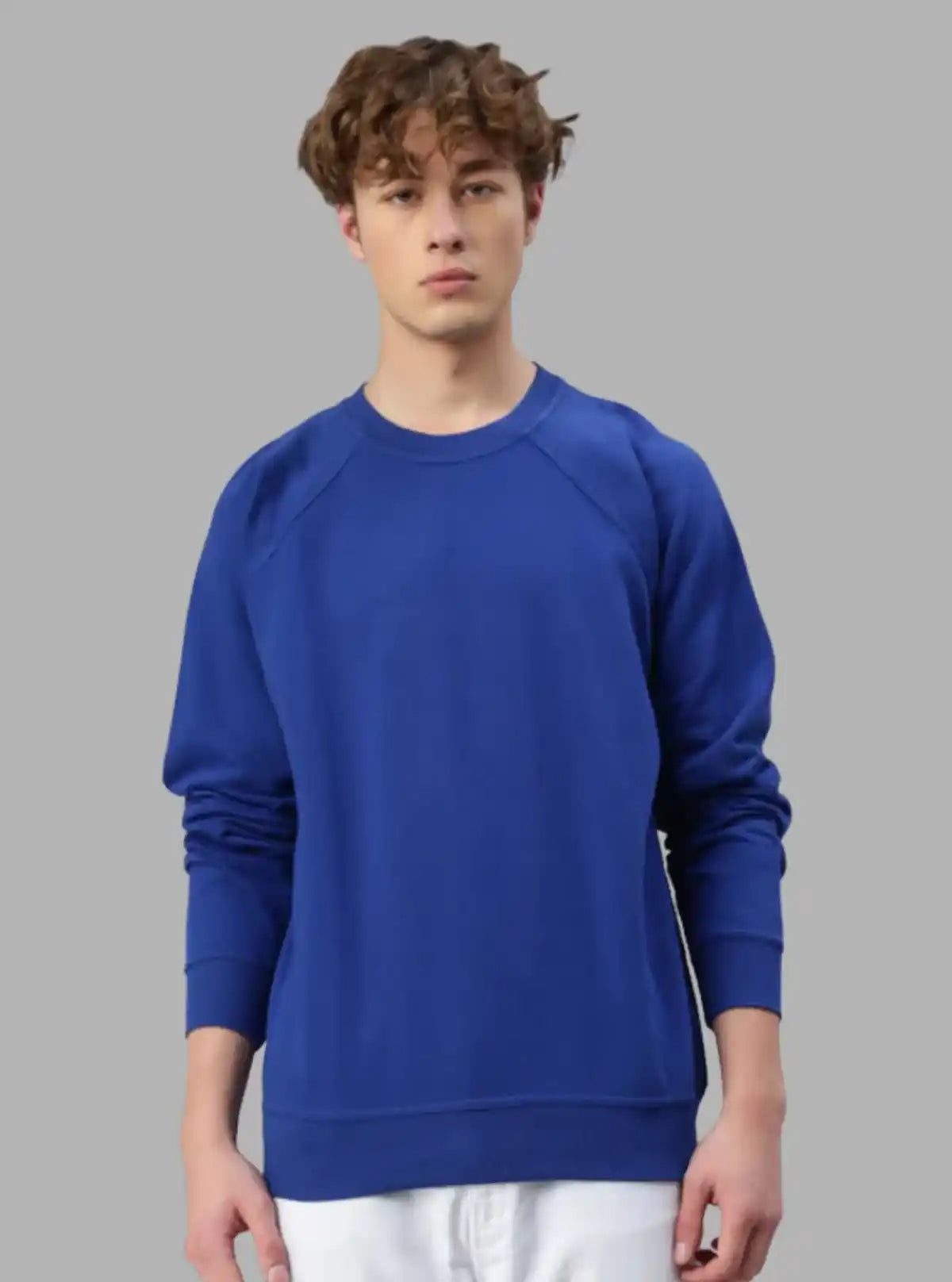 Men’s Royal Blue Garment Dyed Sweatshirt – Bold, Washed & Comfortable
