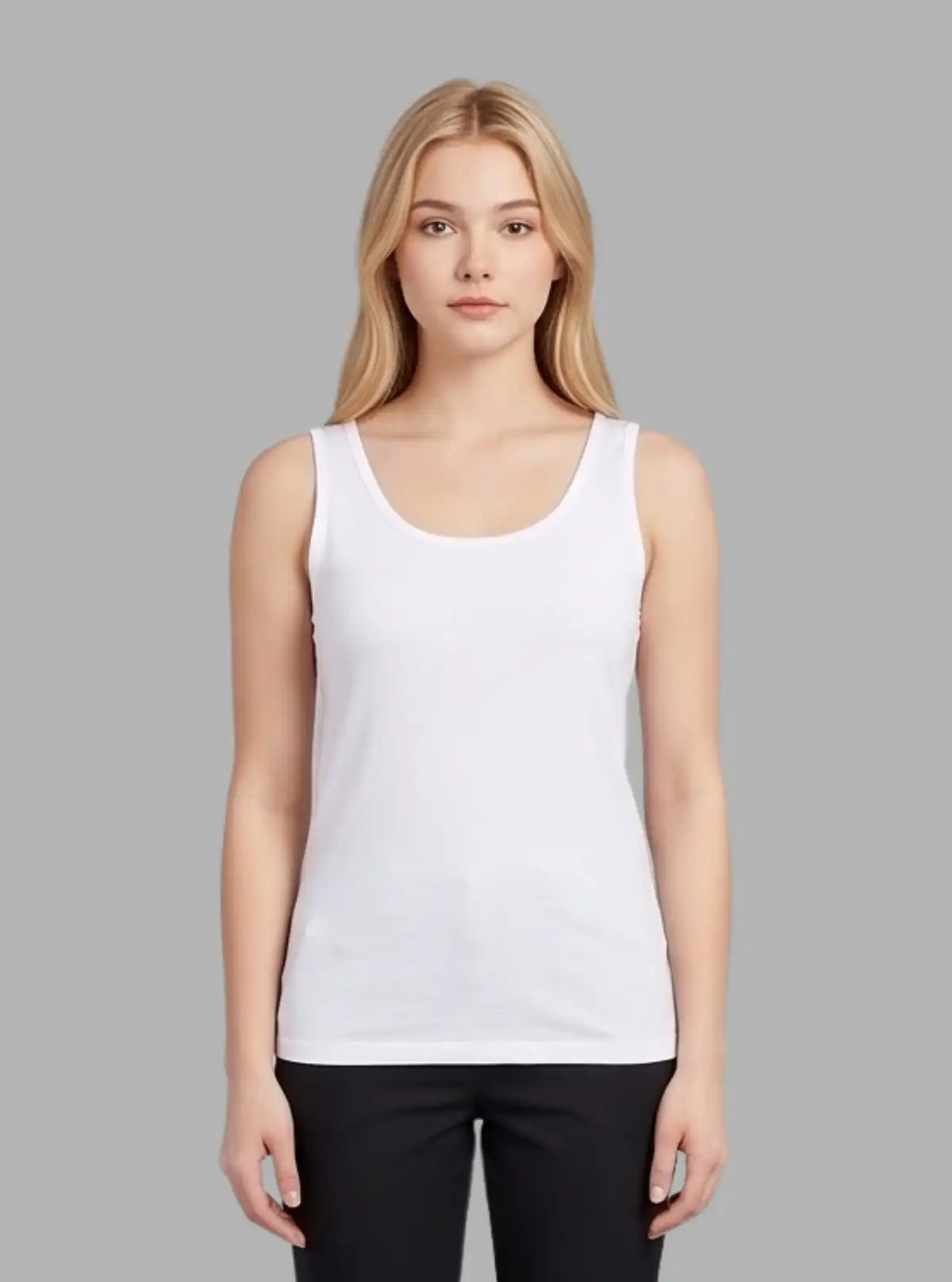 Women’s White Sleeveless Stretch Top – Comfortable & Stylish | Boer & Fitch