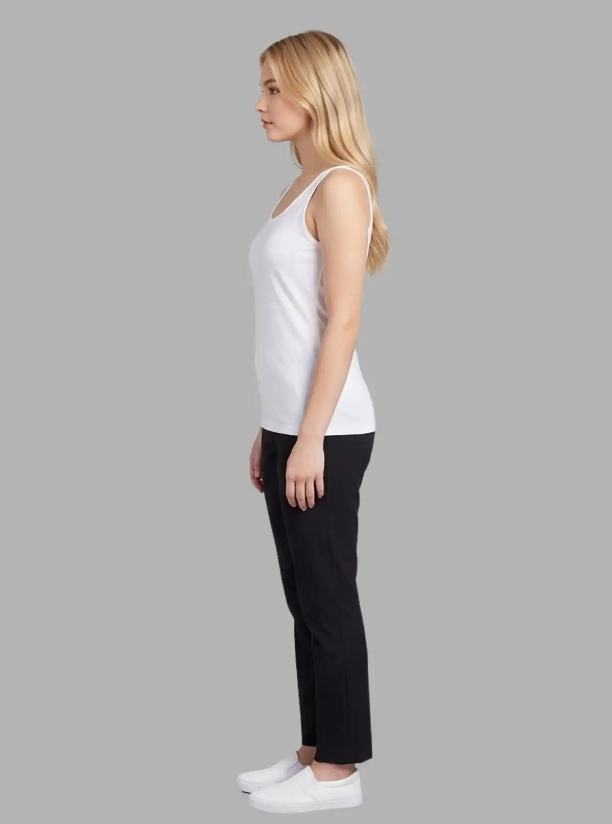 Women’s White Sleeveless Stretch Top – Comfortable & Stylish | Boer & Fitch