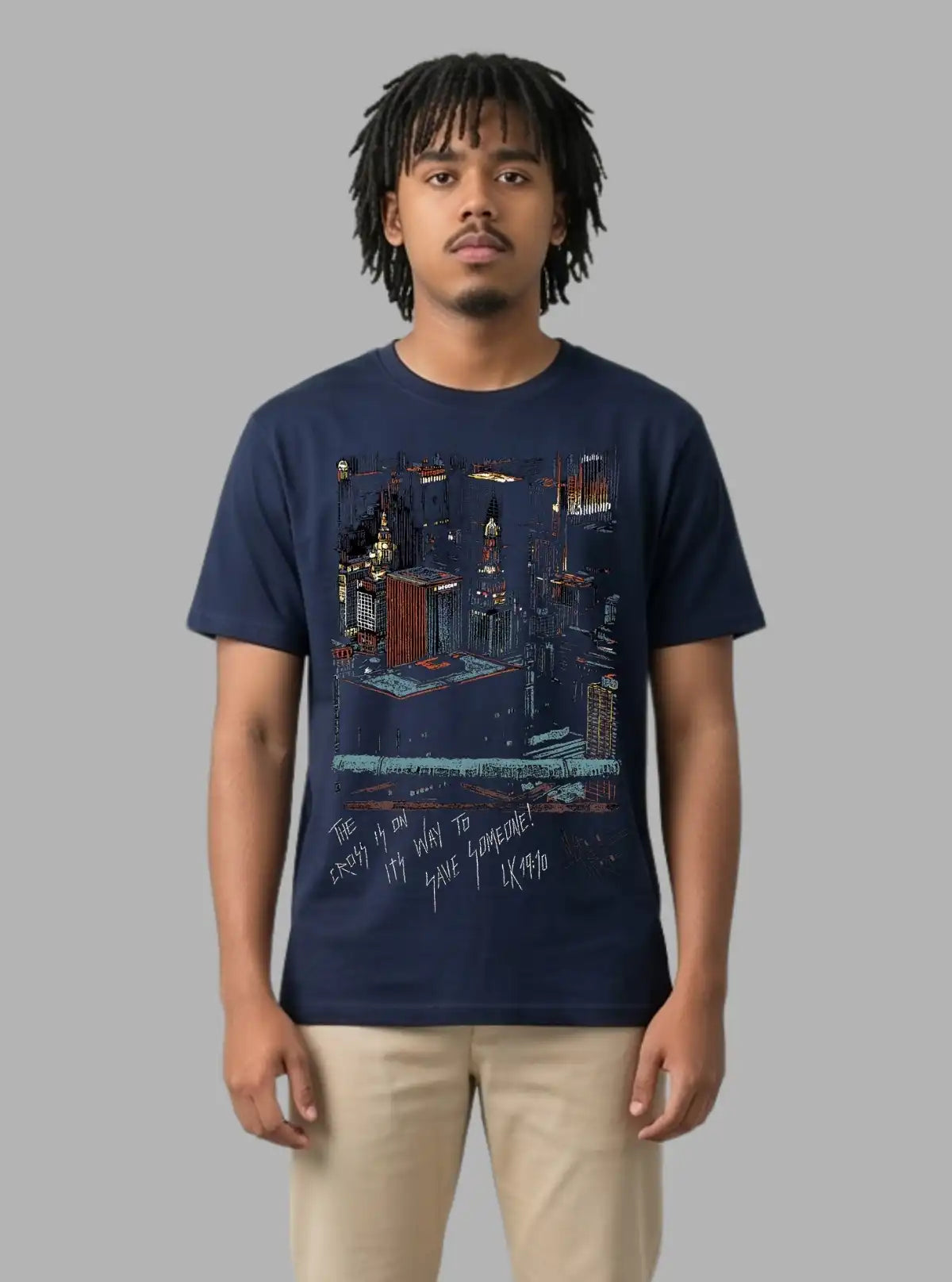 Boer and Fitch Men's Navy Nature Printed Cotton T-Shirt | Graphic Regular Fit Tee