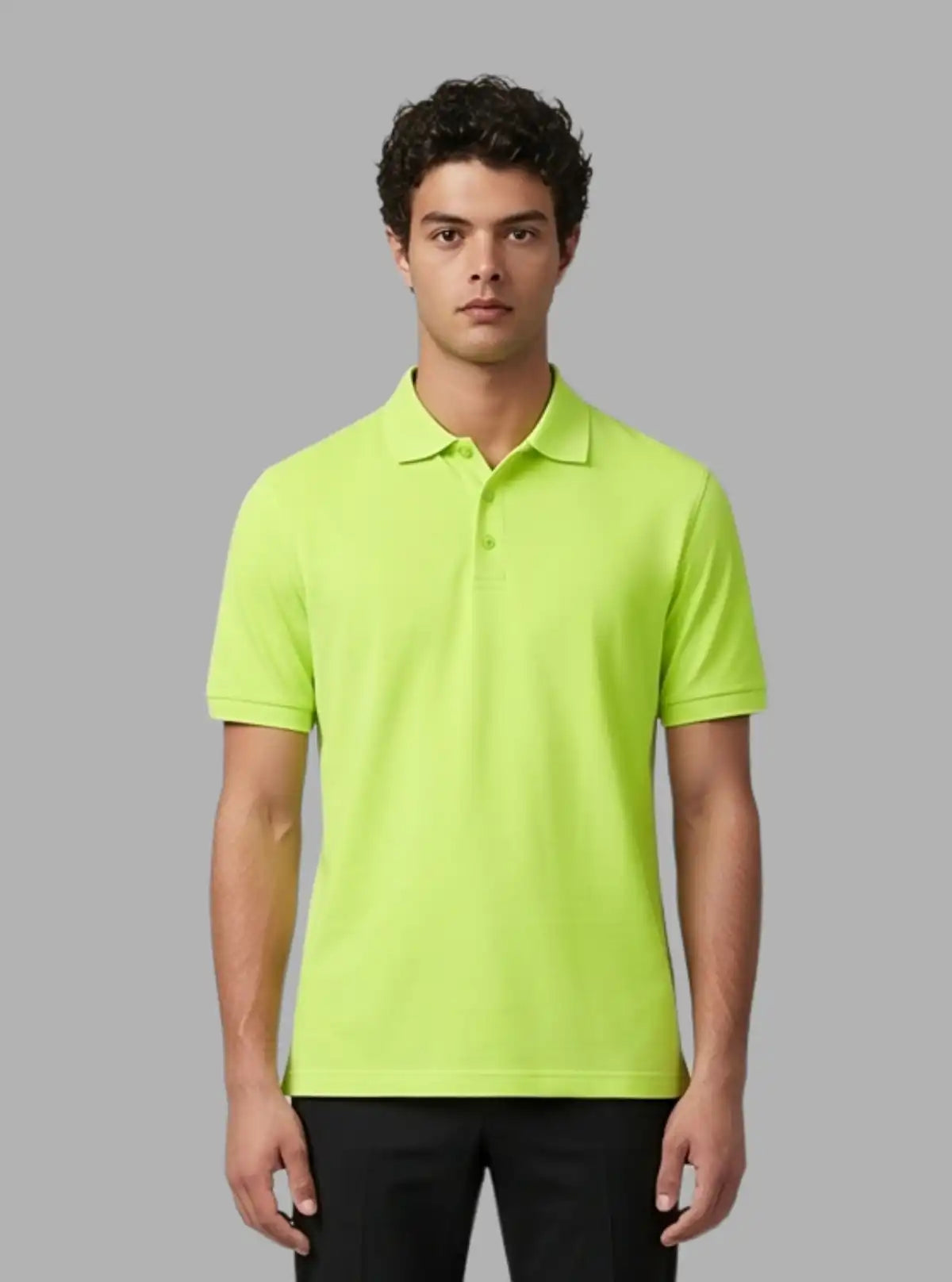 Men’s Bright Green Pique Polo T-Shirt – Vibrant, Classic & Breathable Fit