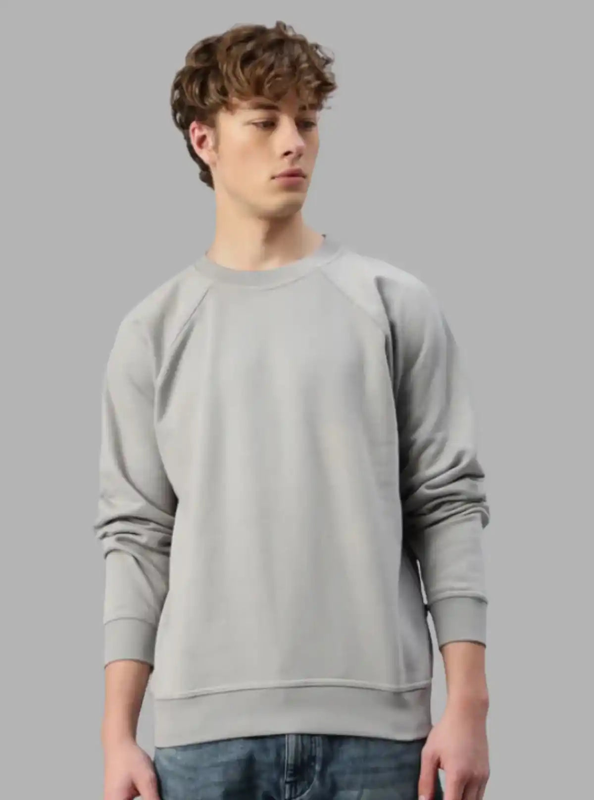 Men’s Grey Fleece Sweatshirt – Classic Style with All-Day Warmth