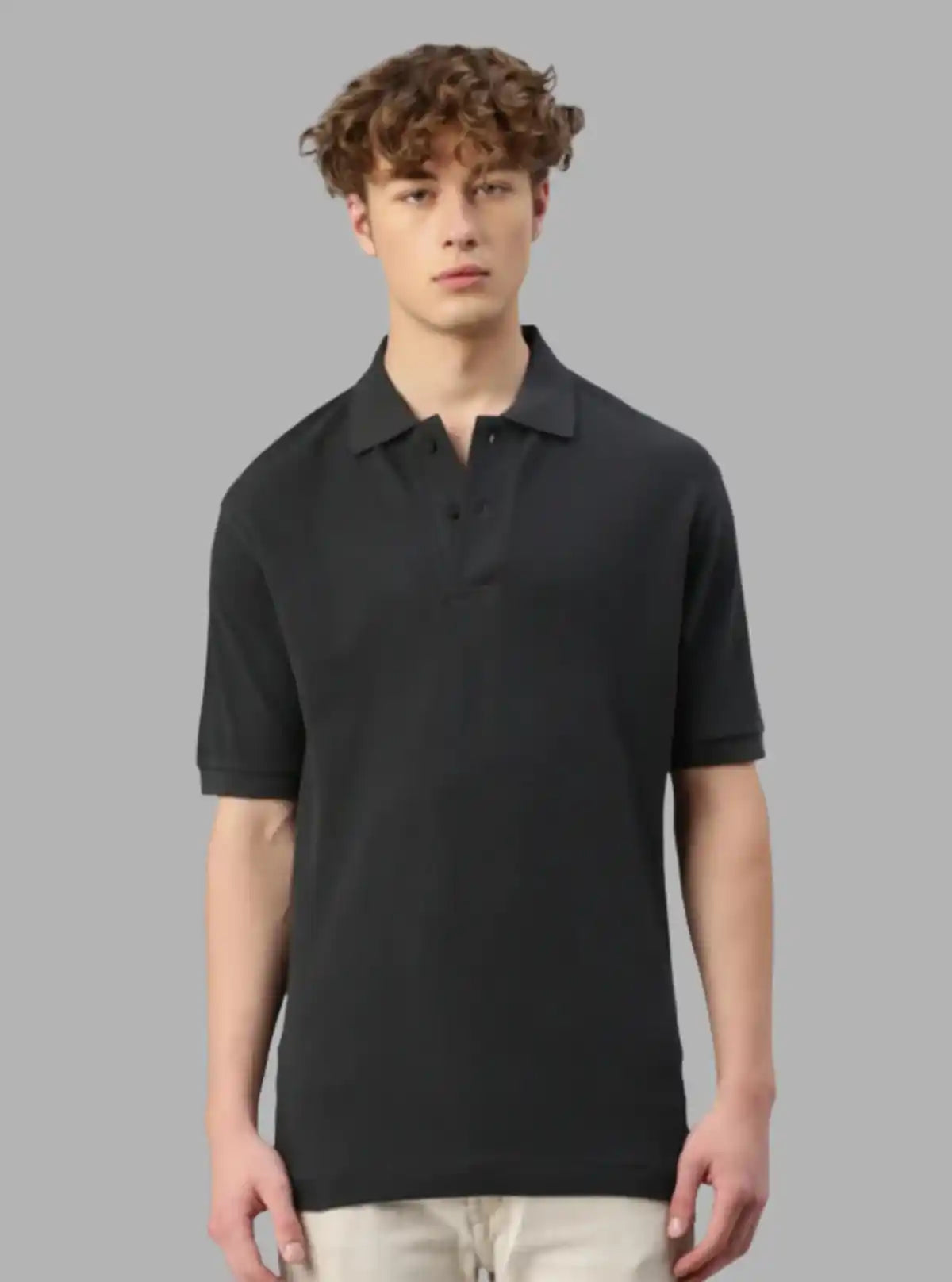 Men’s Carbon Grey Polo T-Shirt with Collar & Cuff | 100% Cotton Piqué by Boer and Fitch