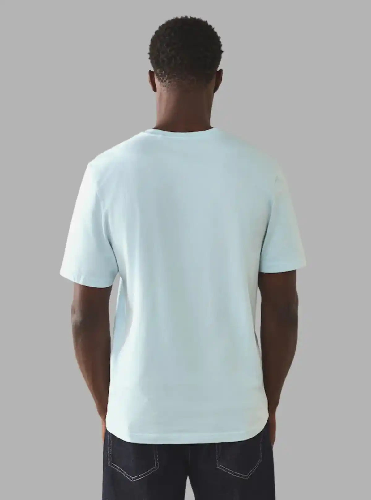 Men's Sea Blue Basic Crew Neck T-Shirt – Cool Comfort with Everyday Style