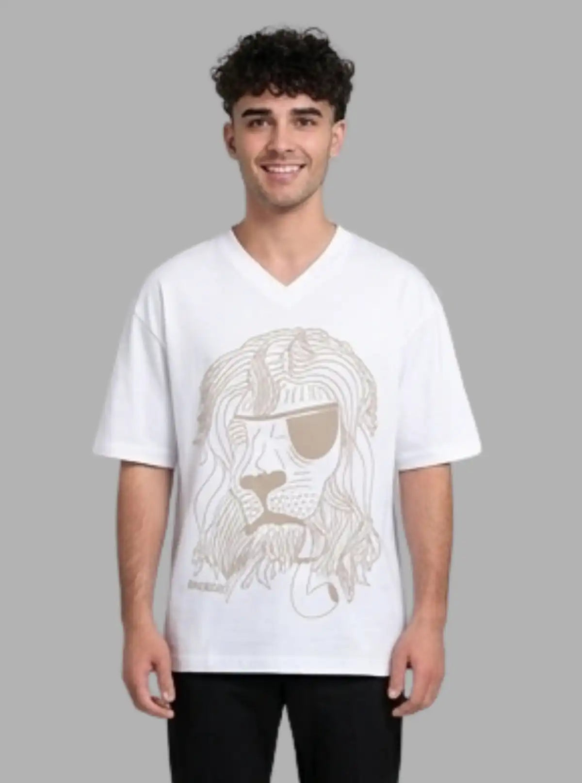 White Lion Print T-Shirt for Men – Casual & Stylish by Boer and Fitch