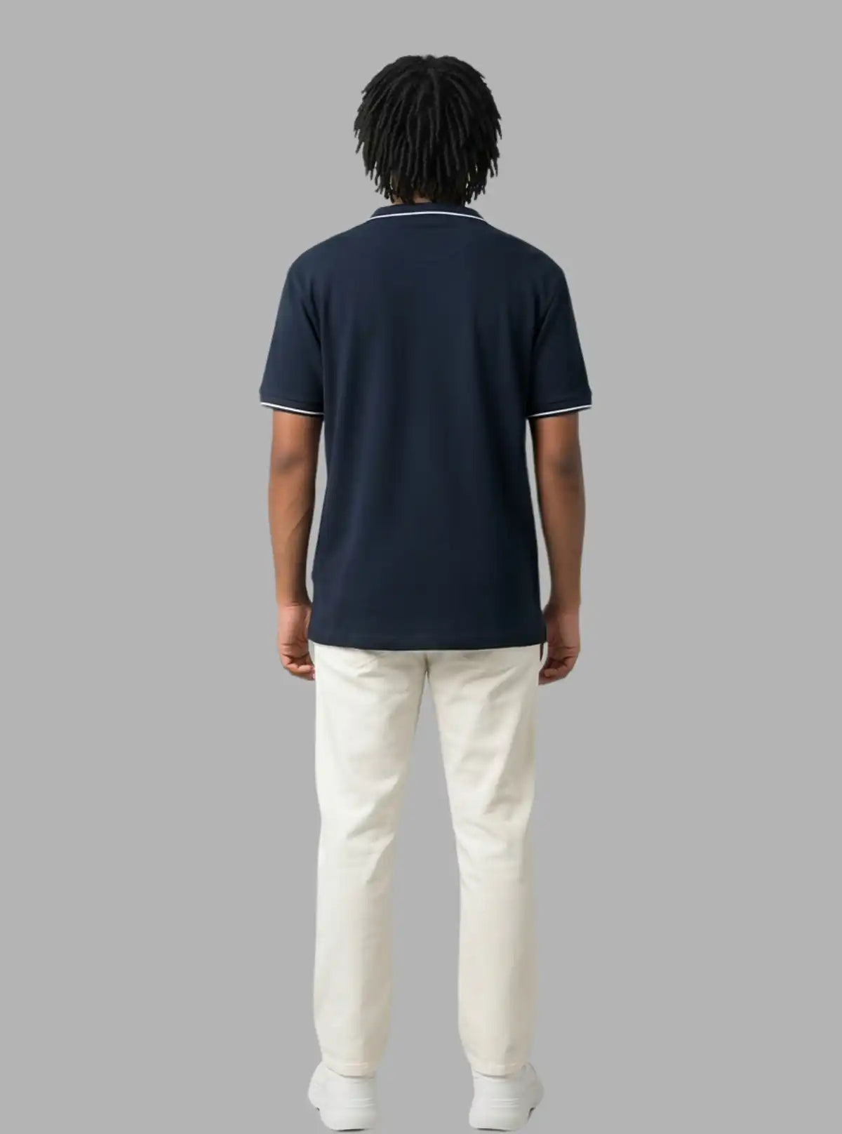 Boer and Fitch Essential Navy Polo with Tipping | 100% Cotton Pique Polo Shirt