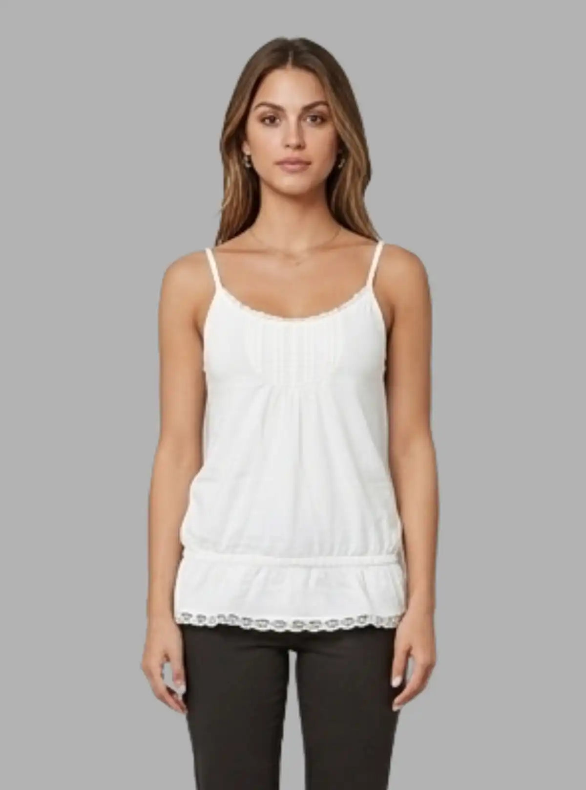 Women’s White Sleeveless Cotton Top – Everyday Casual Wear by Boer and Fitch
