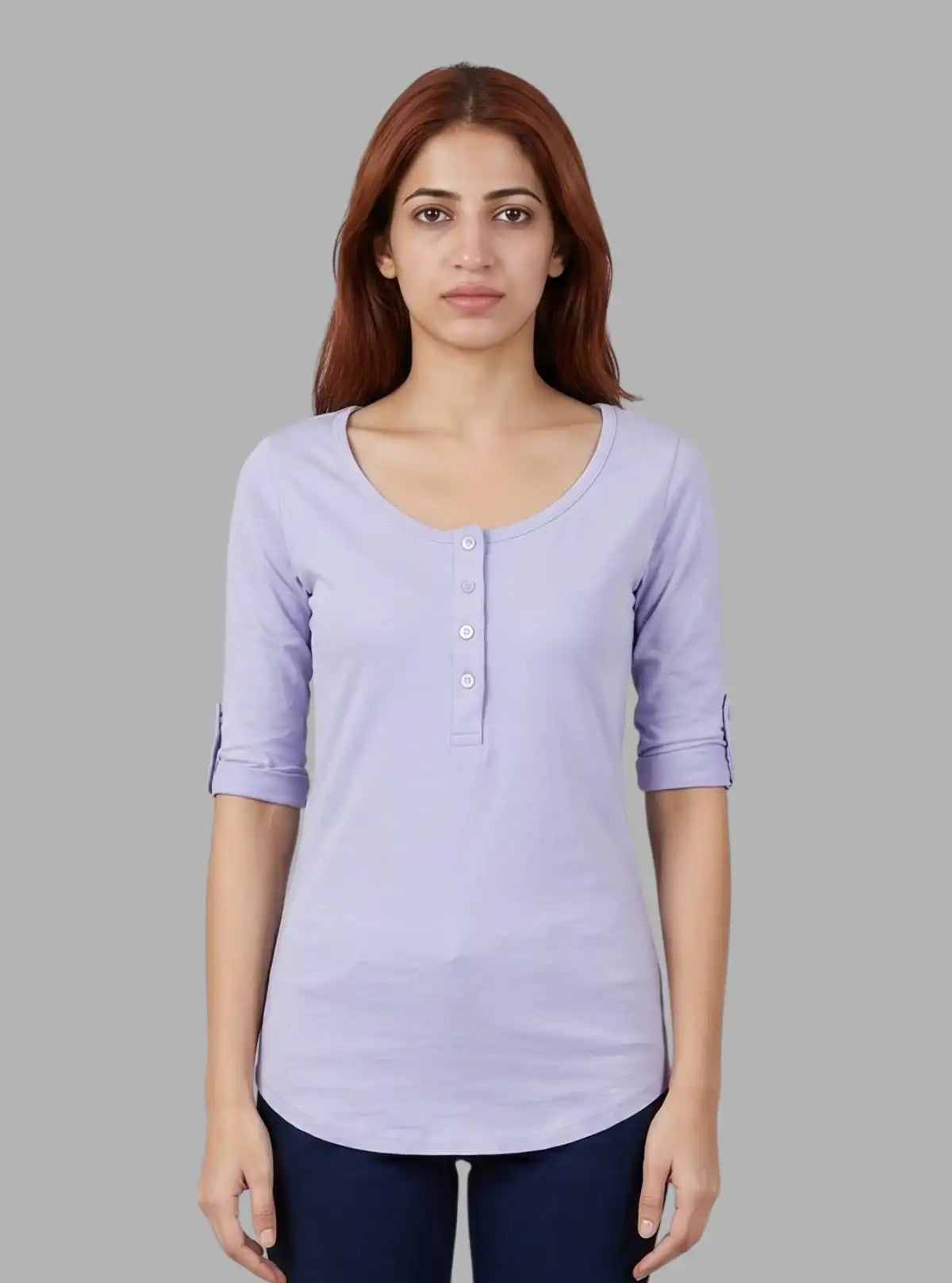 Women’s Pastel Purple Slub Jersey Top – Soft & Stylish | Boer & Fitch