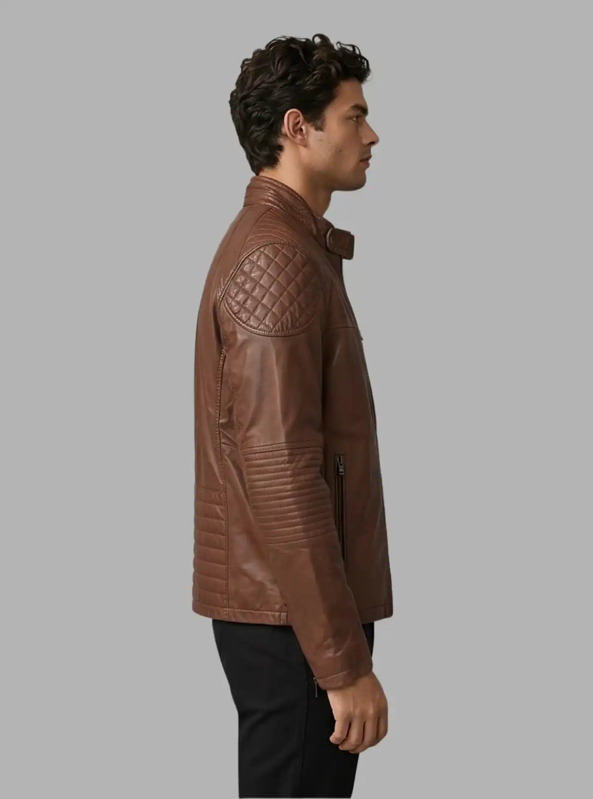 Brown Leather Jacket for Men – Classic Biker Style by Boer and Fitch