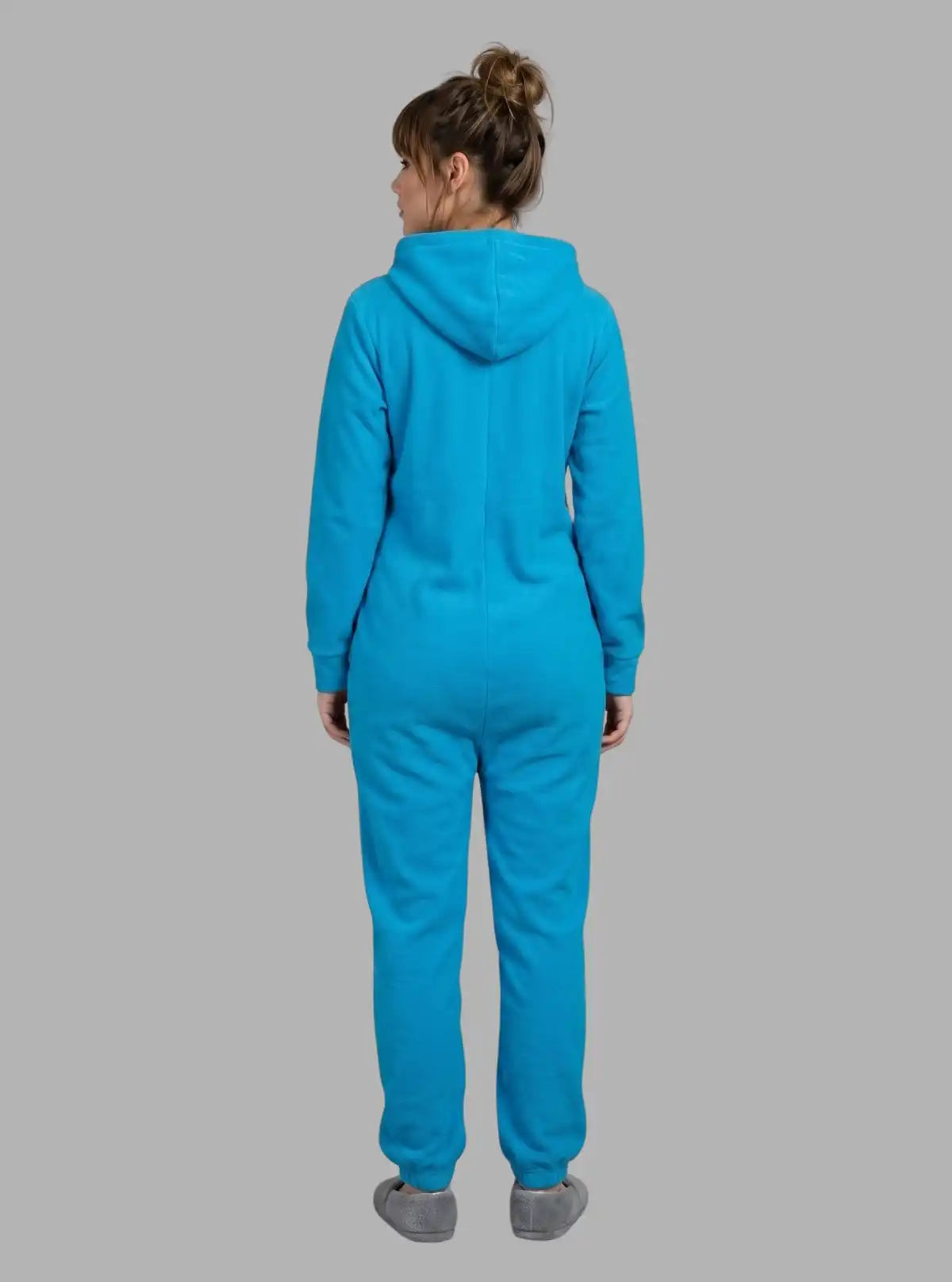 Women’s Blue Hooded Jumpsuit in Organic Cotton & Recycled Poly Blend