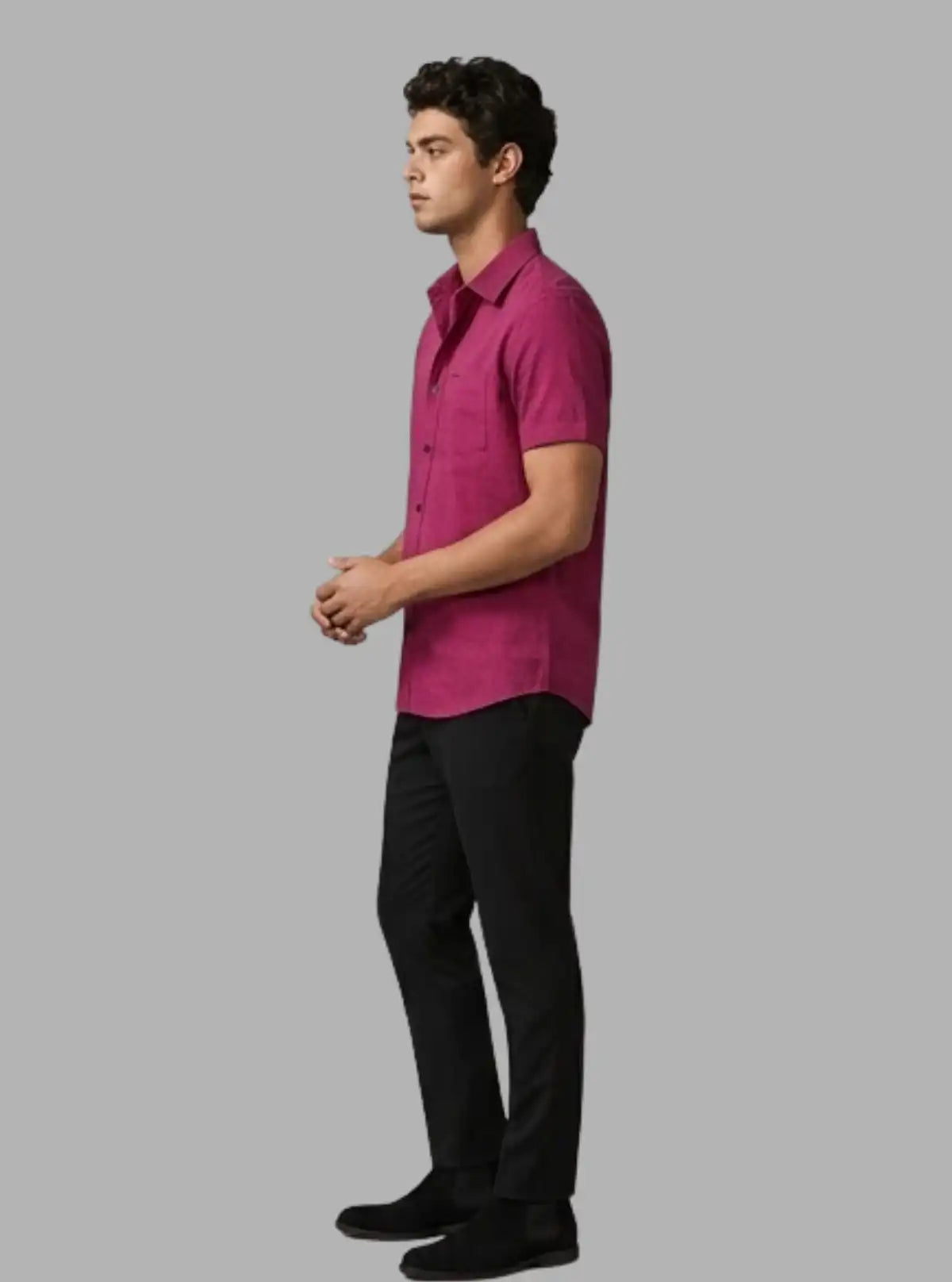 Men’s Red Checkered Short Sleeve Cotton Shirt – Casual Style by Boer and Fitch
