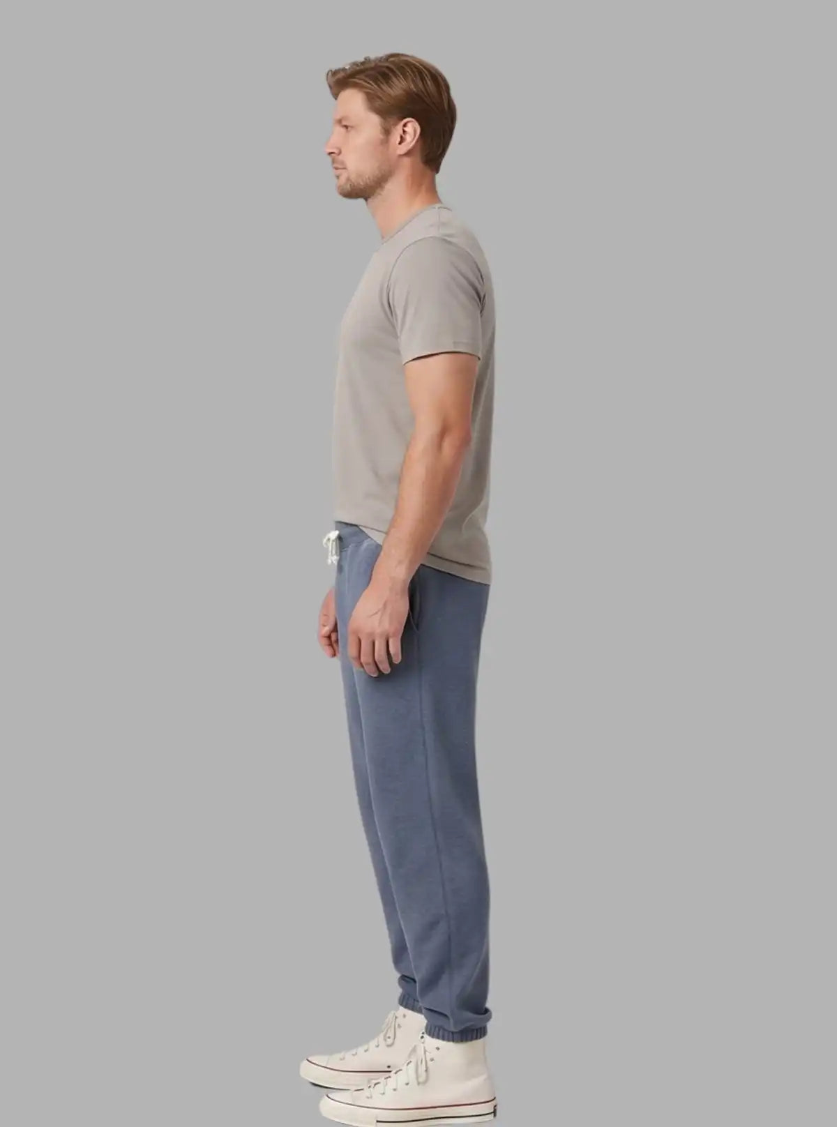Men’s Faded Blue Cuffed Joggers – Vintage Style, Modern Comfort