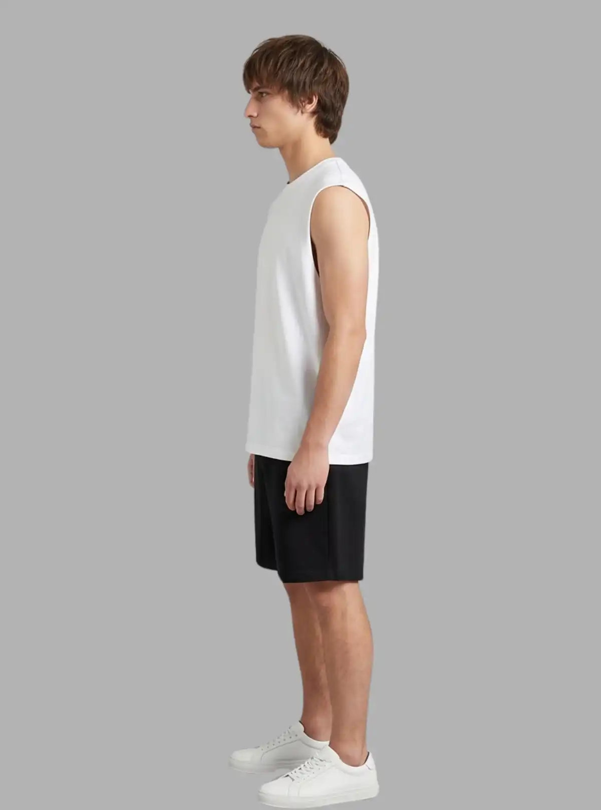 Boer and Fitch Oversized White Tank for Men | 100% Cotton Soft Touch Tank Top