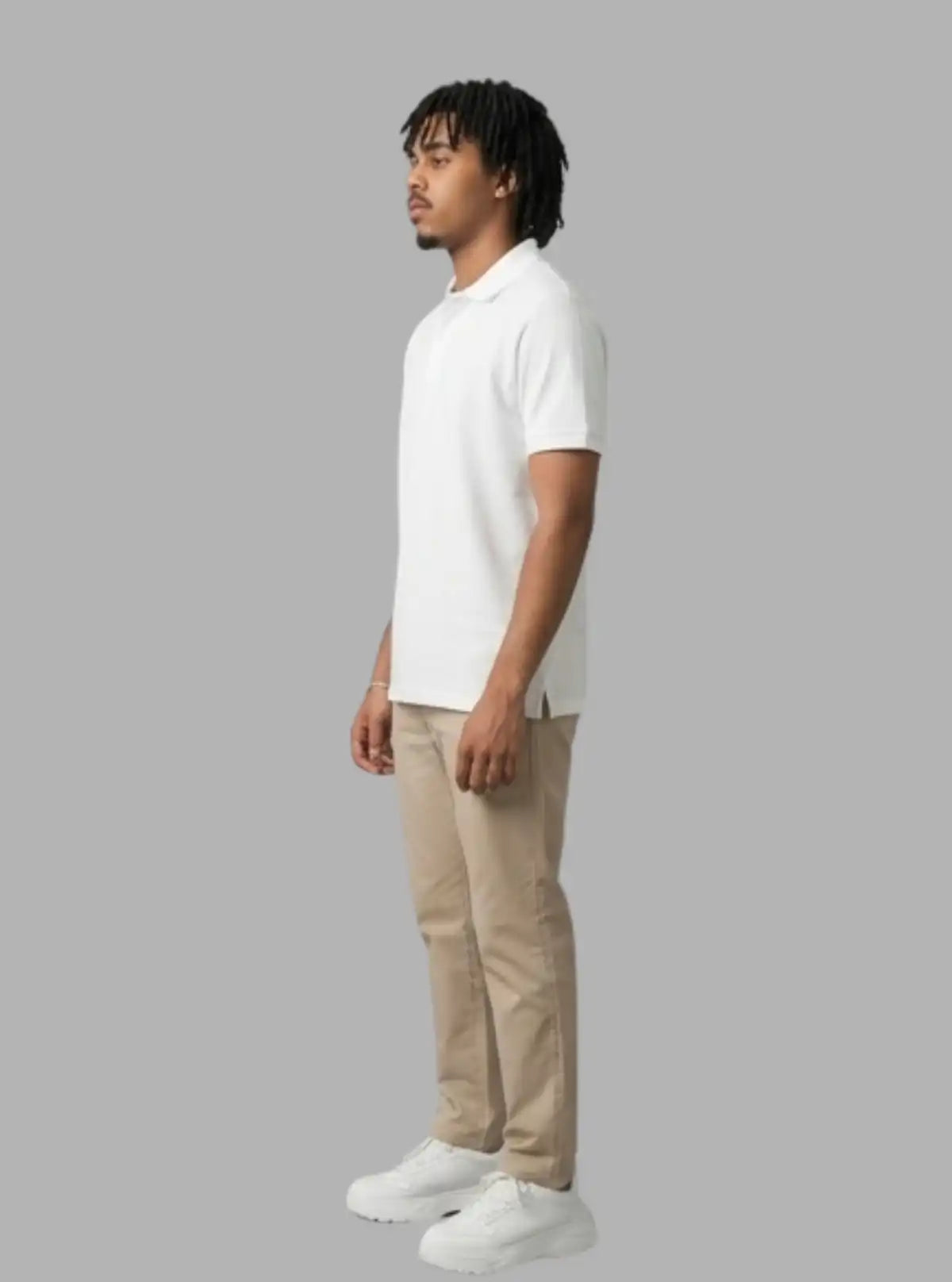 Boer and Fitch Essential Solid White Polo Shirt for Men | 100% Cotton Pique