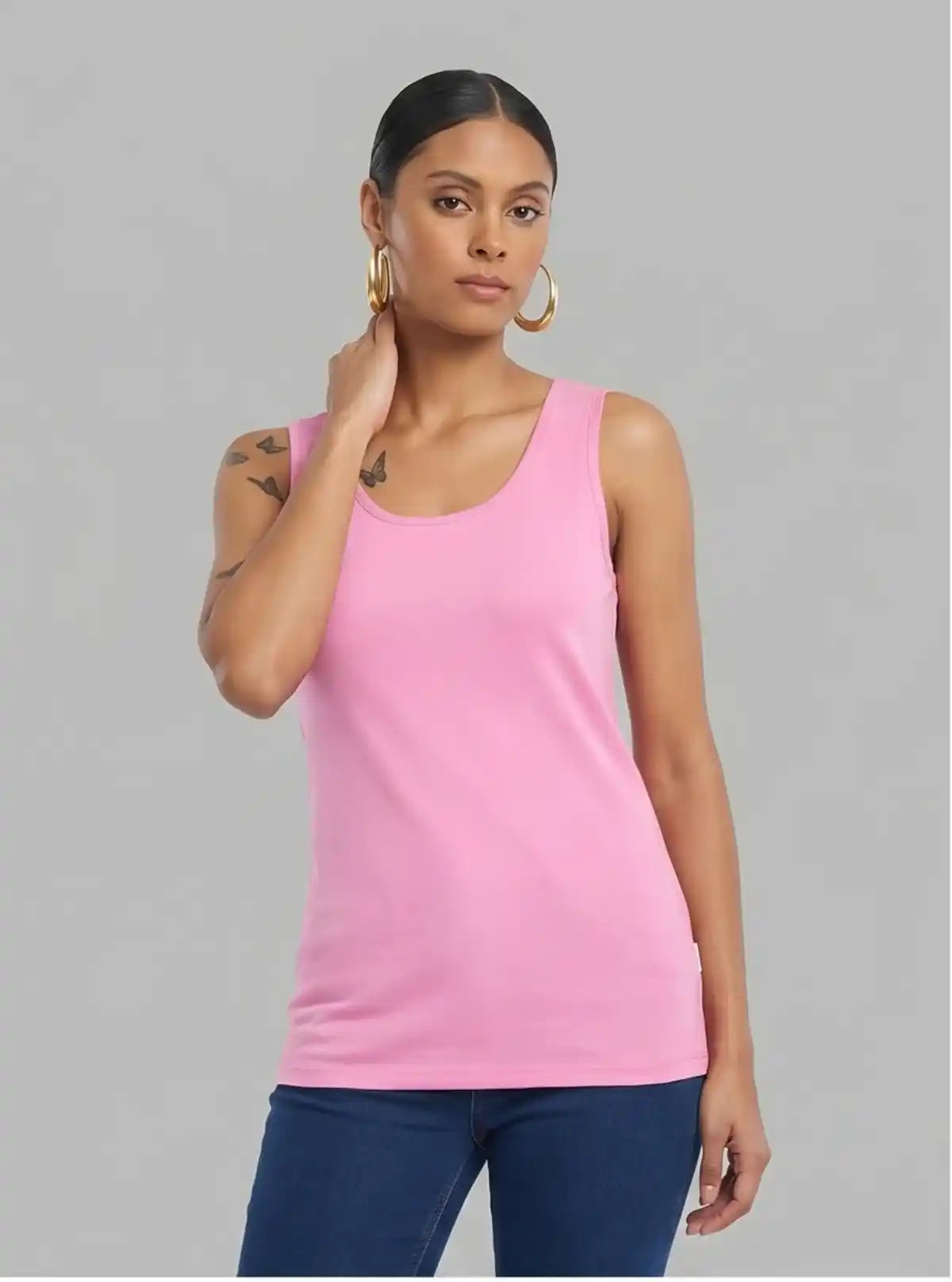 Fuchsia Women’s Sleeveless Cotton Jersey Top – Boer and Fitch