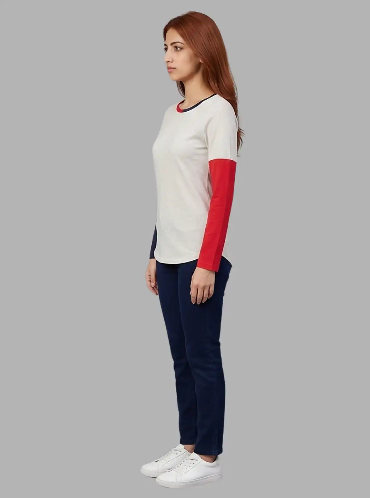 Women’s Contrast Fleece Ecru Melange Top – Cozy & Stylish | Boer & Fitch