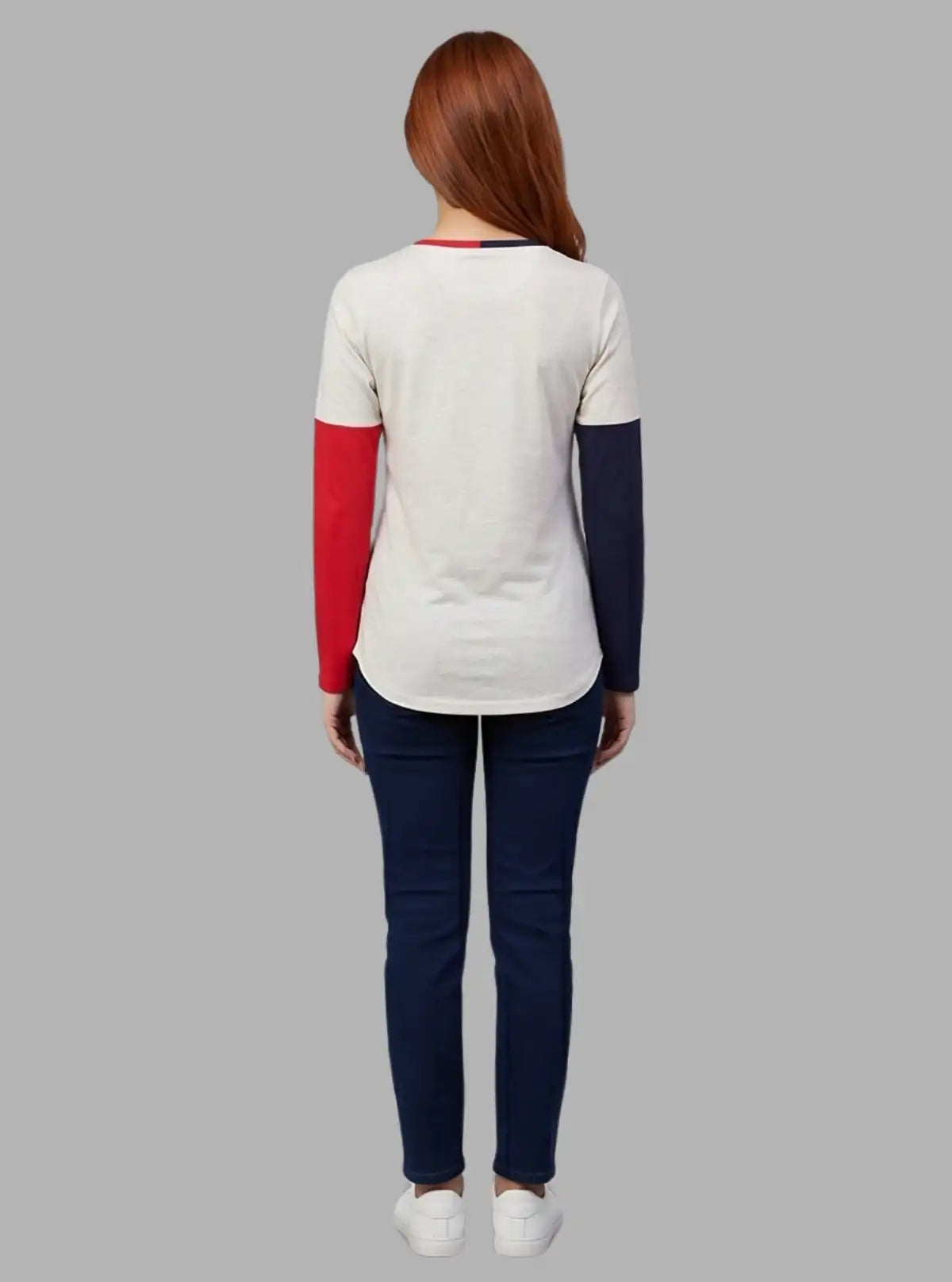 Women’s Contrast Fleece Ecru Melange Top – Cozy & Stylish | Boer & Fitch