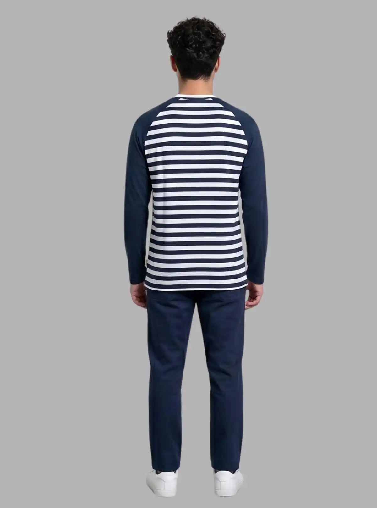 Navy Raglan Striped T-Shirt for Men – Boer and Fitch