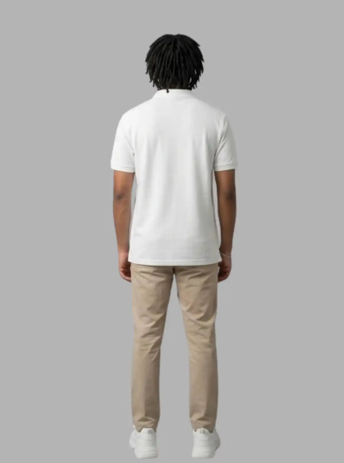 Boer and Fitch Essential Solid White Polo Shirt for Men | 100% Cotton Pique
