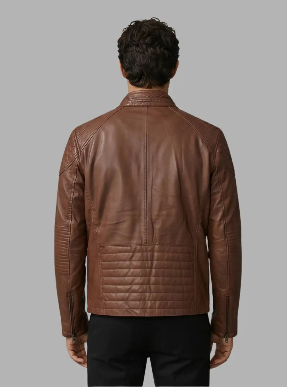 Brown Leather Jacket for Men – Classic Biker Style by Boer and Fitch