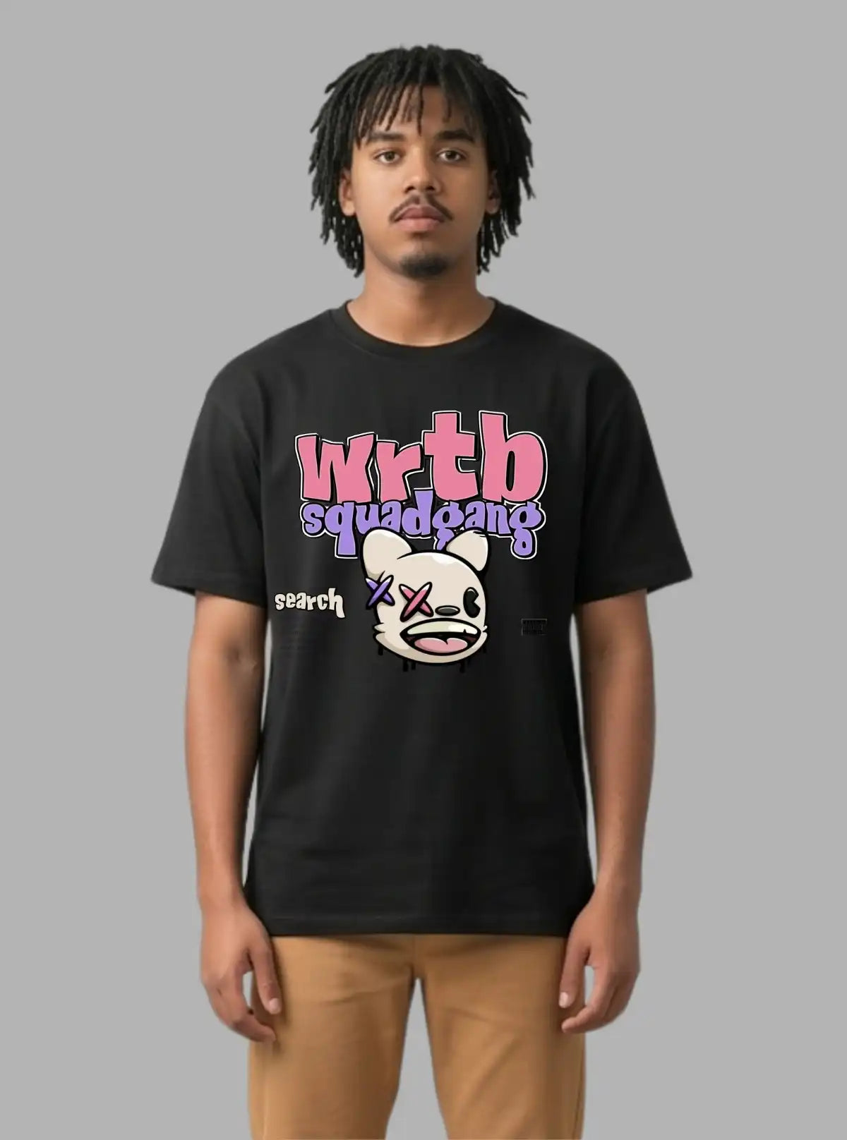 Boer and Fitch Men's Black Cartoon Printed Cotton T-Shirt | Graphic Regular Fit Tee