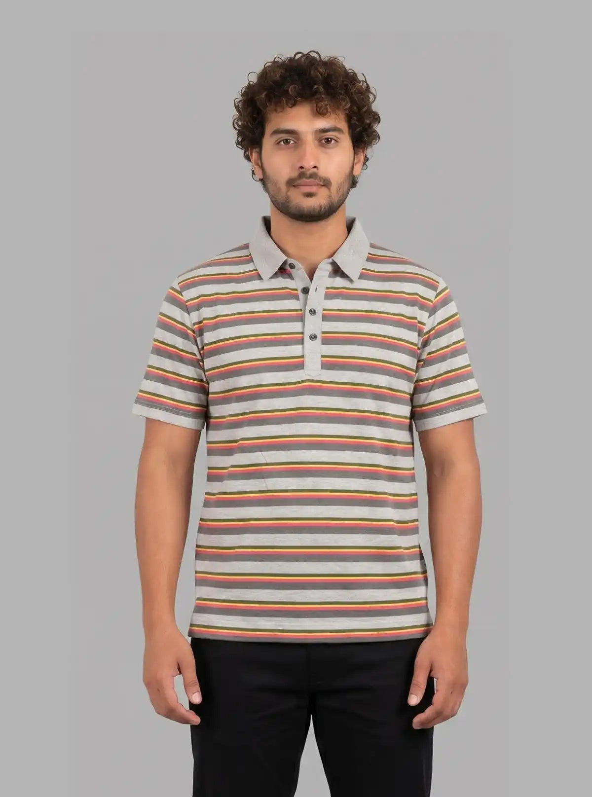 Multi Striped Polo T-Shirt for Men – Stylish Cotton Polo by Boer and Fitch