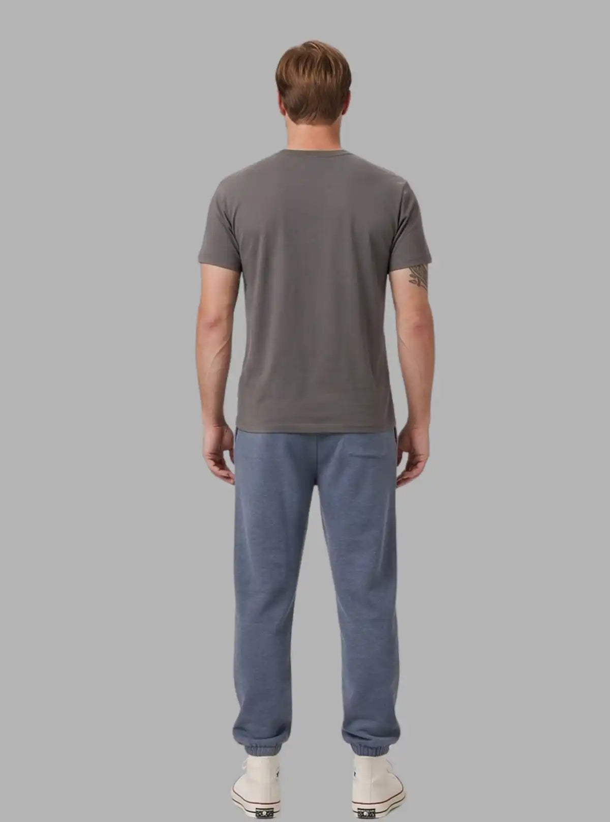 Men’s Faded Blue Cuffed Joggers – Vintage Style, Modern Comfort
