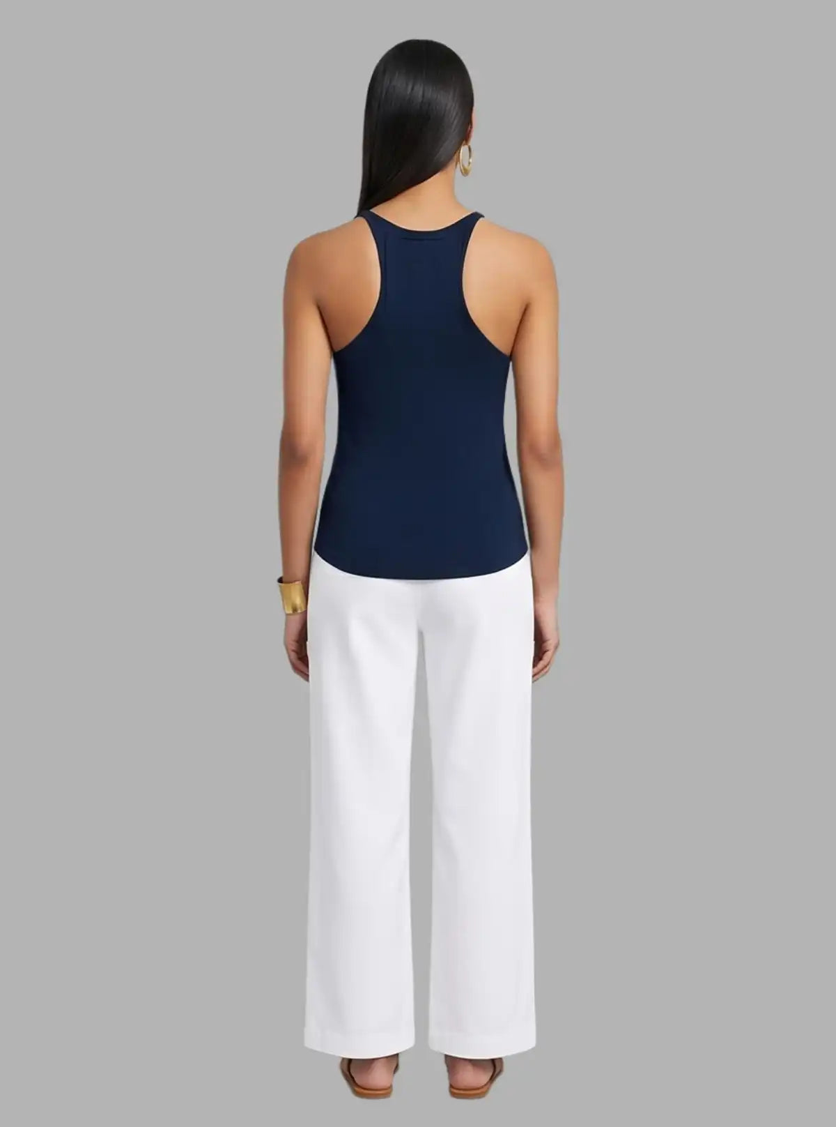 Women’s Navy Ribbed Tank Top – Stylish & Comfortable | Boer & Fitch