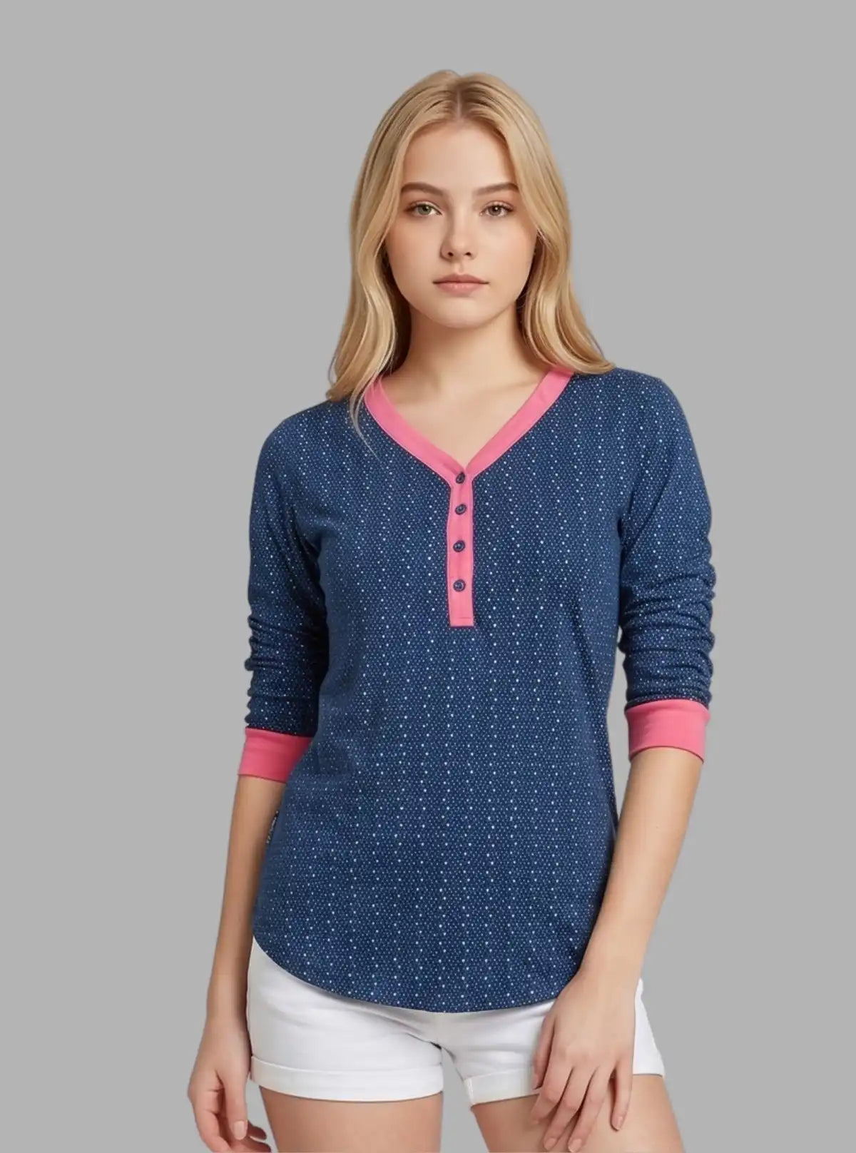 Women’s Blue Elegant Printed Top – Chic & Comfortable | Boer & Fitch