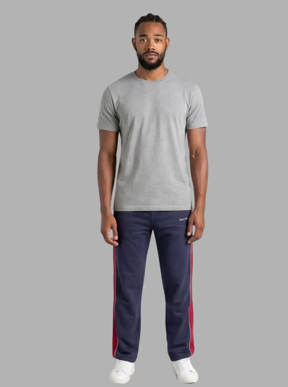Men’s Navy Red Cut & Sew Track Phant  – Sleek, Smart & Comfortable
