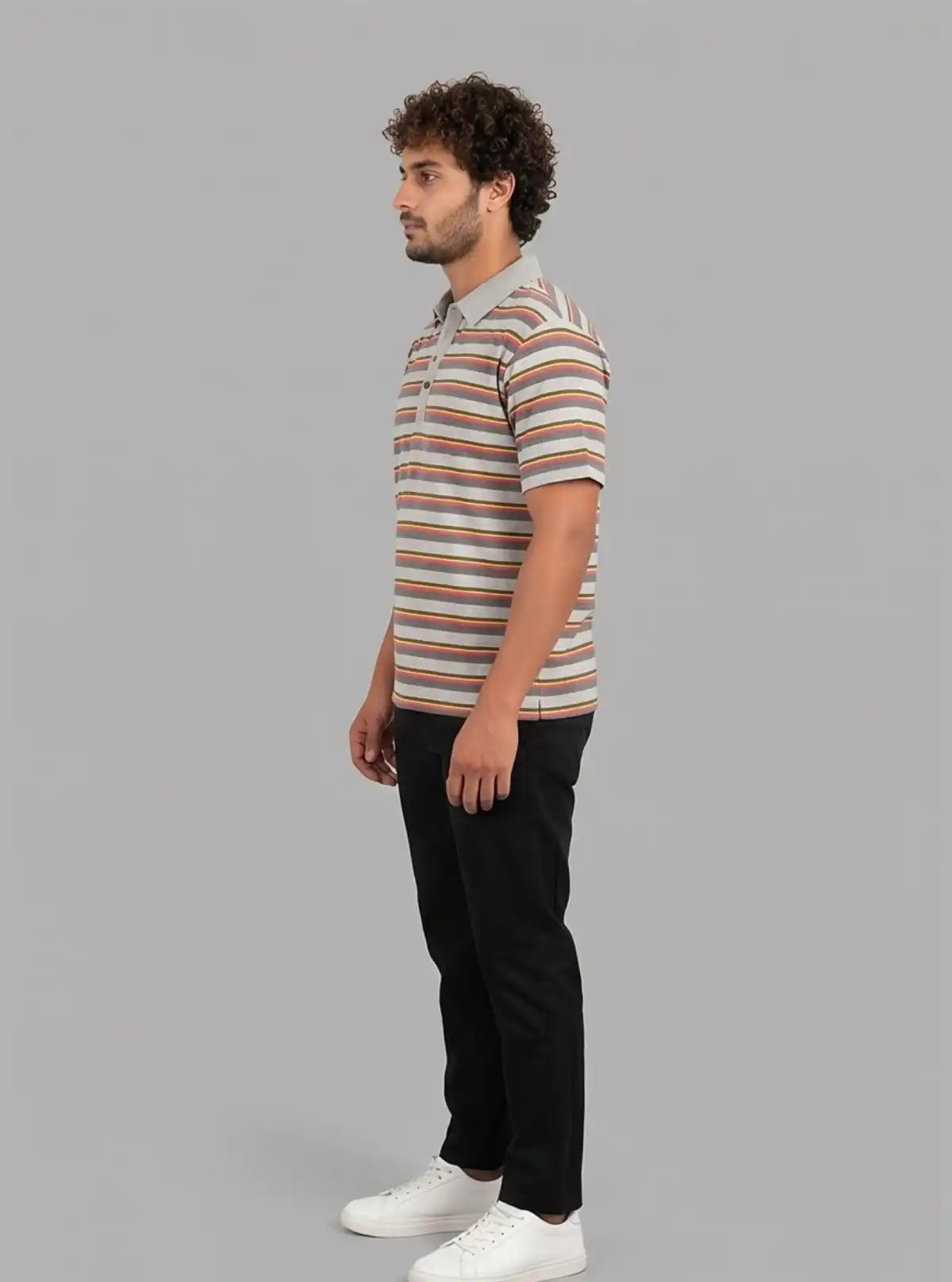 Multi Striped Polo T-Shirt for Men – Stylish Cotton Polo by Boer and Fitch