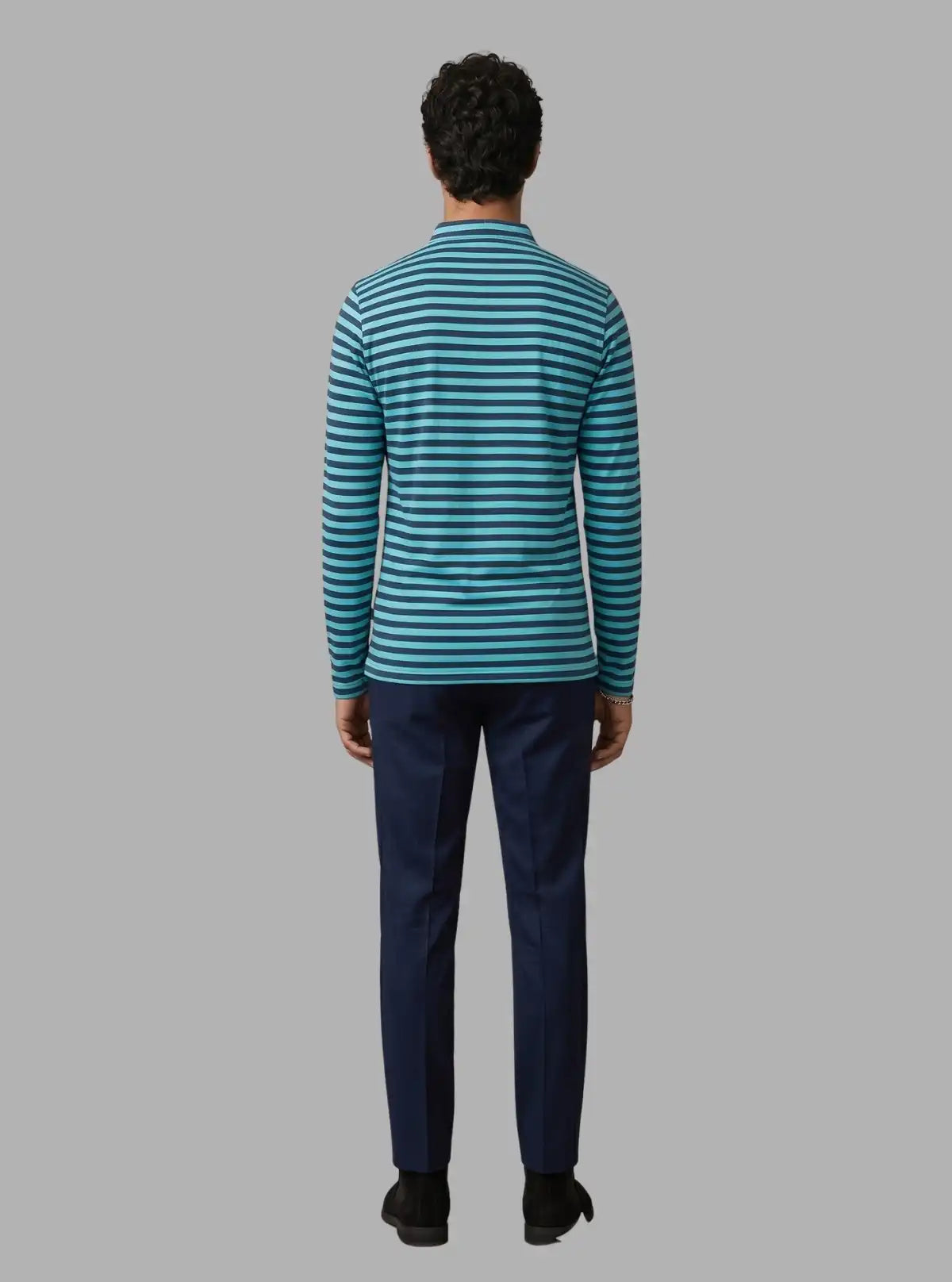 Turquoise Striped Henley T-Shirt for Men – Boer and Fitch