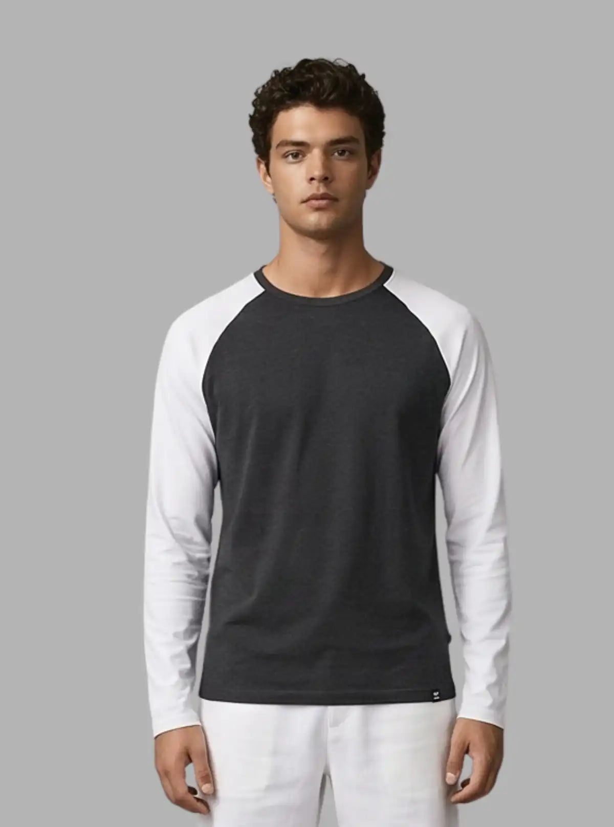 Boer and Fitch Grey Raglan Cotton T-Shirt for Men Casual Wear