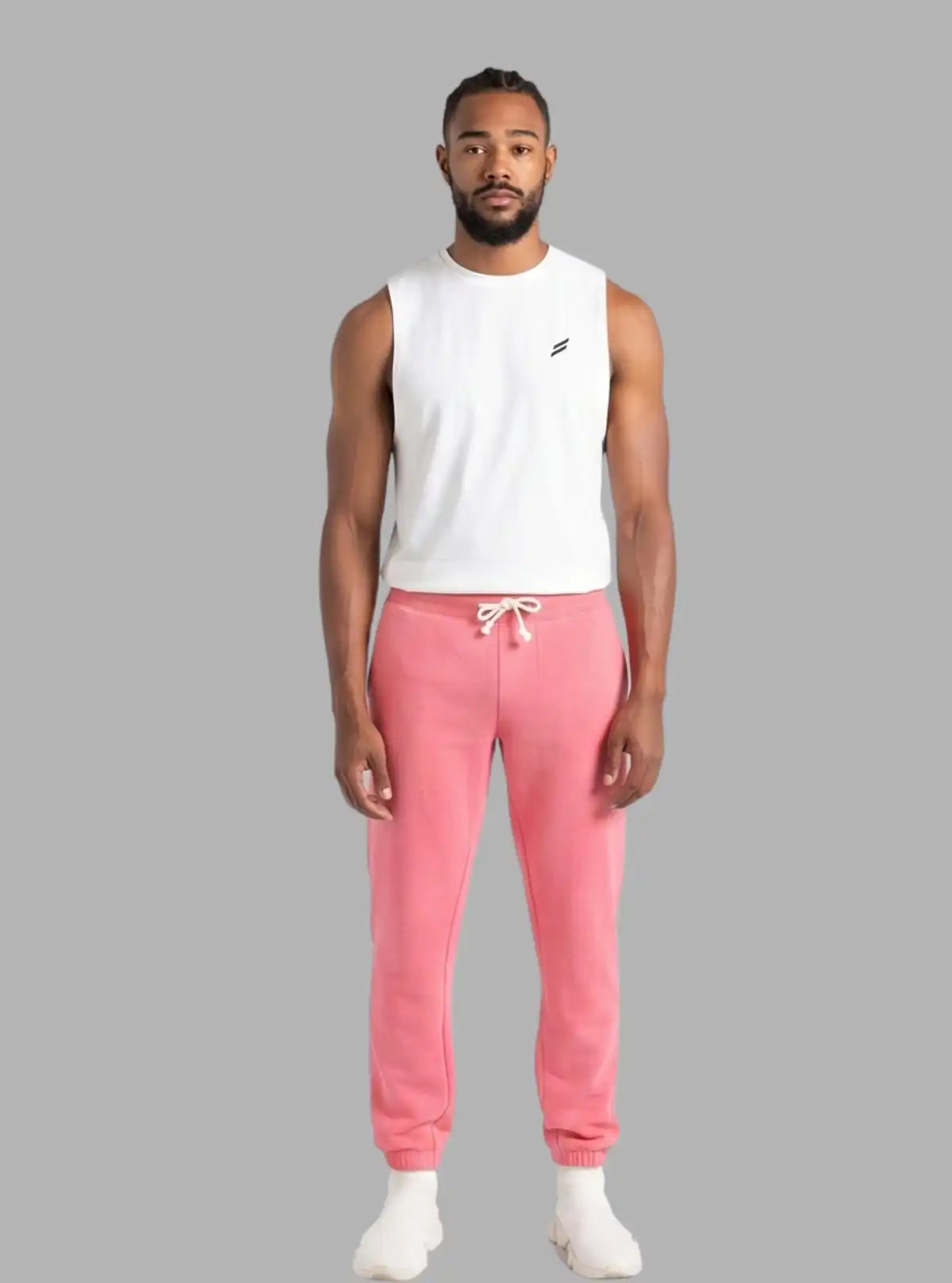 Men’s Pink Cuffed Joggers – Bold Comfort Meets Everyday Style