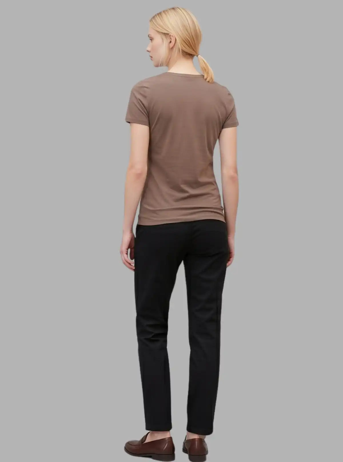 Women’s Brown V-Neck T-Shirt – Casual Cotton Tee | Boer & Fitch