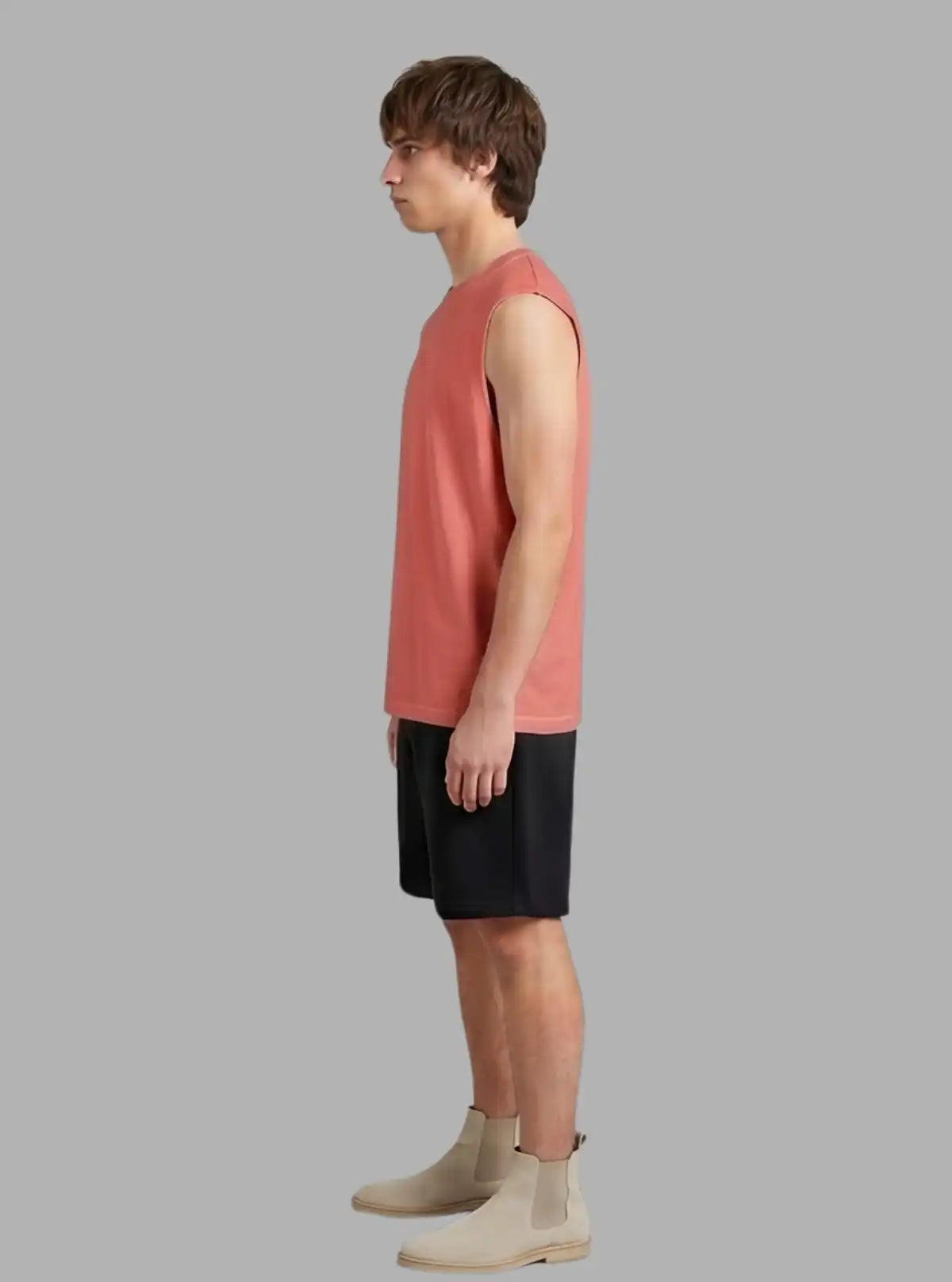 Boer and Fitch Oversized Coral Red Tank for Men | 100% Cotton Soft Touch Tank